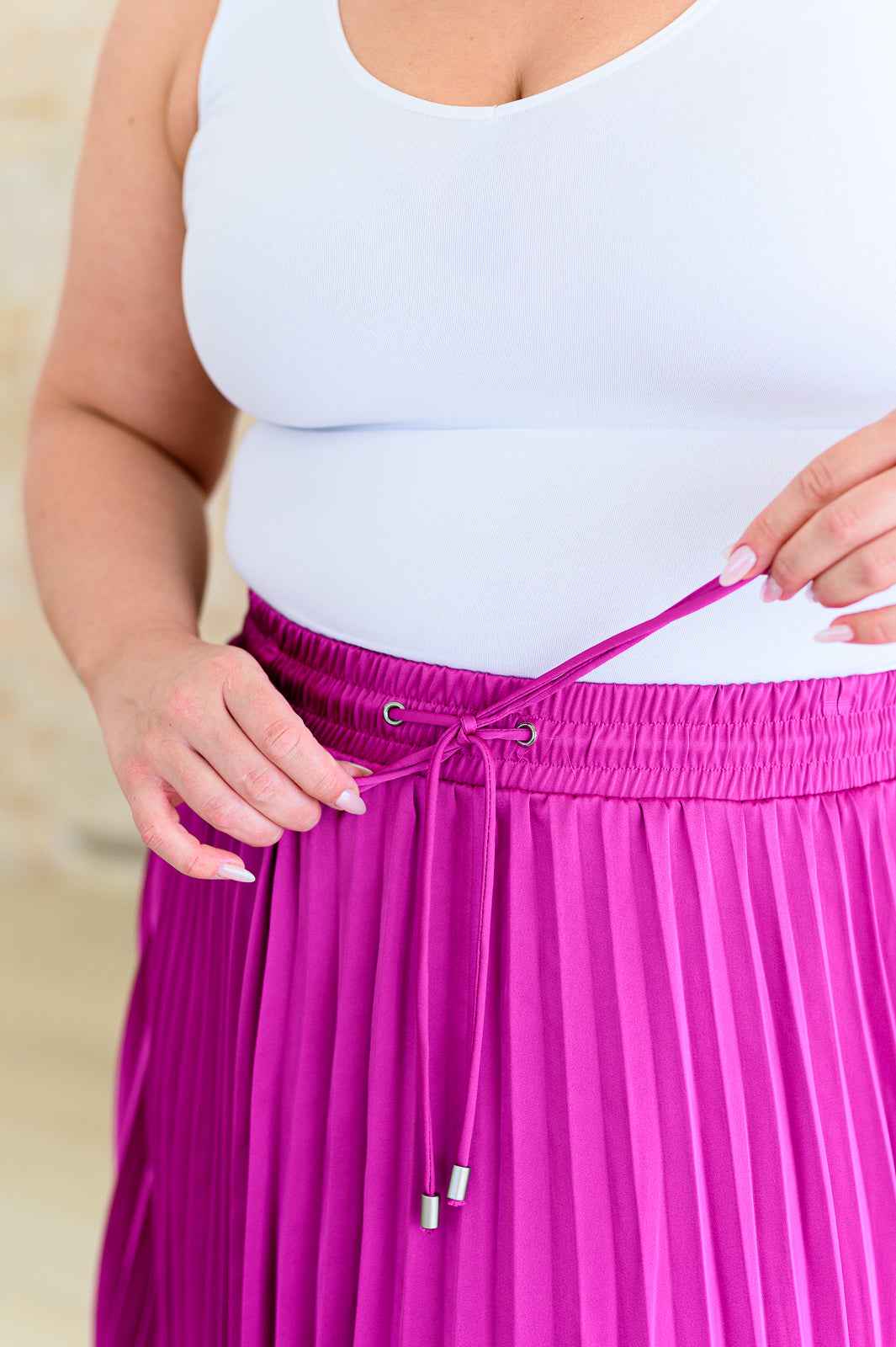 Just a Flirt Pleated Skirt in Magenta - Liarian Unlimited Boutique