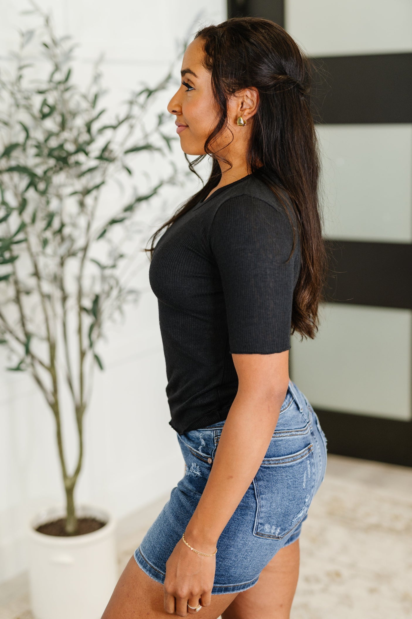 Camiseta básica Knit Pick en negro