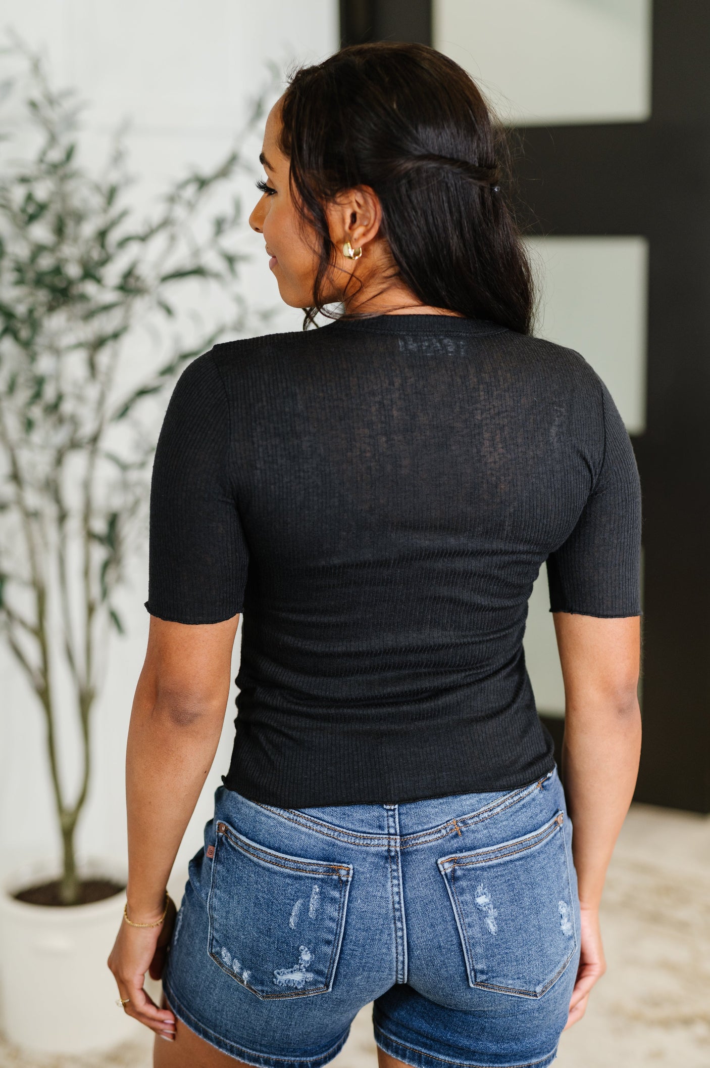 Camiseta básica Knit Pick en negro