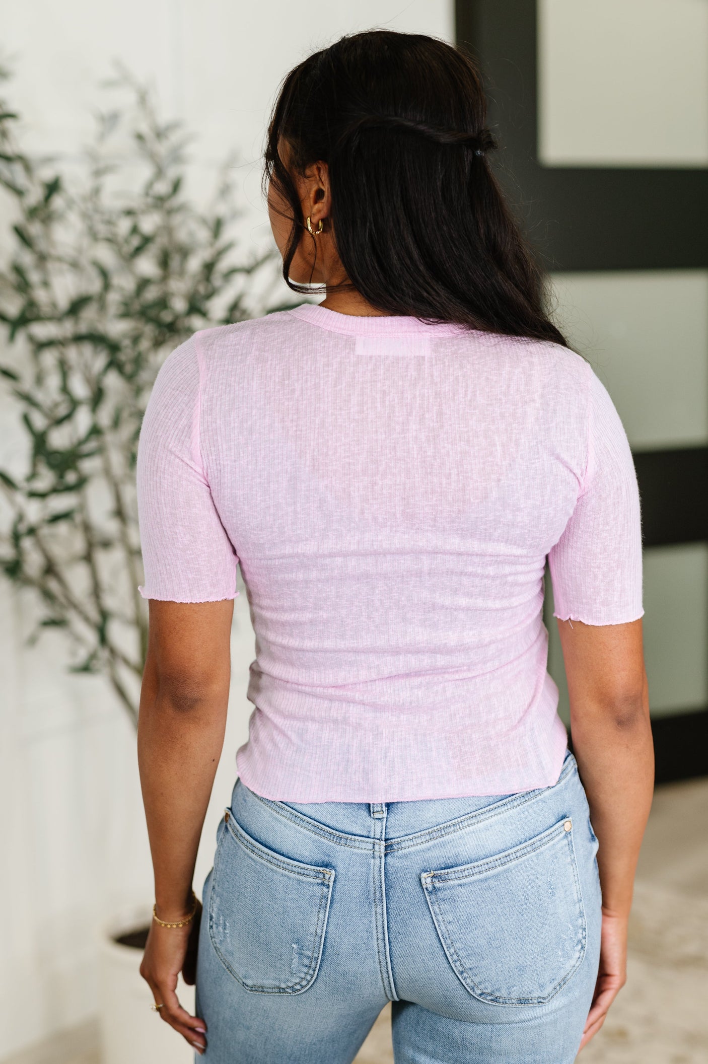 Knit Pick Basic Tee in Pink - Liarian Unlimited Boutique