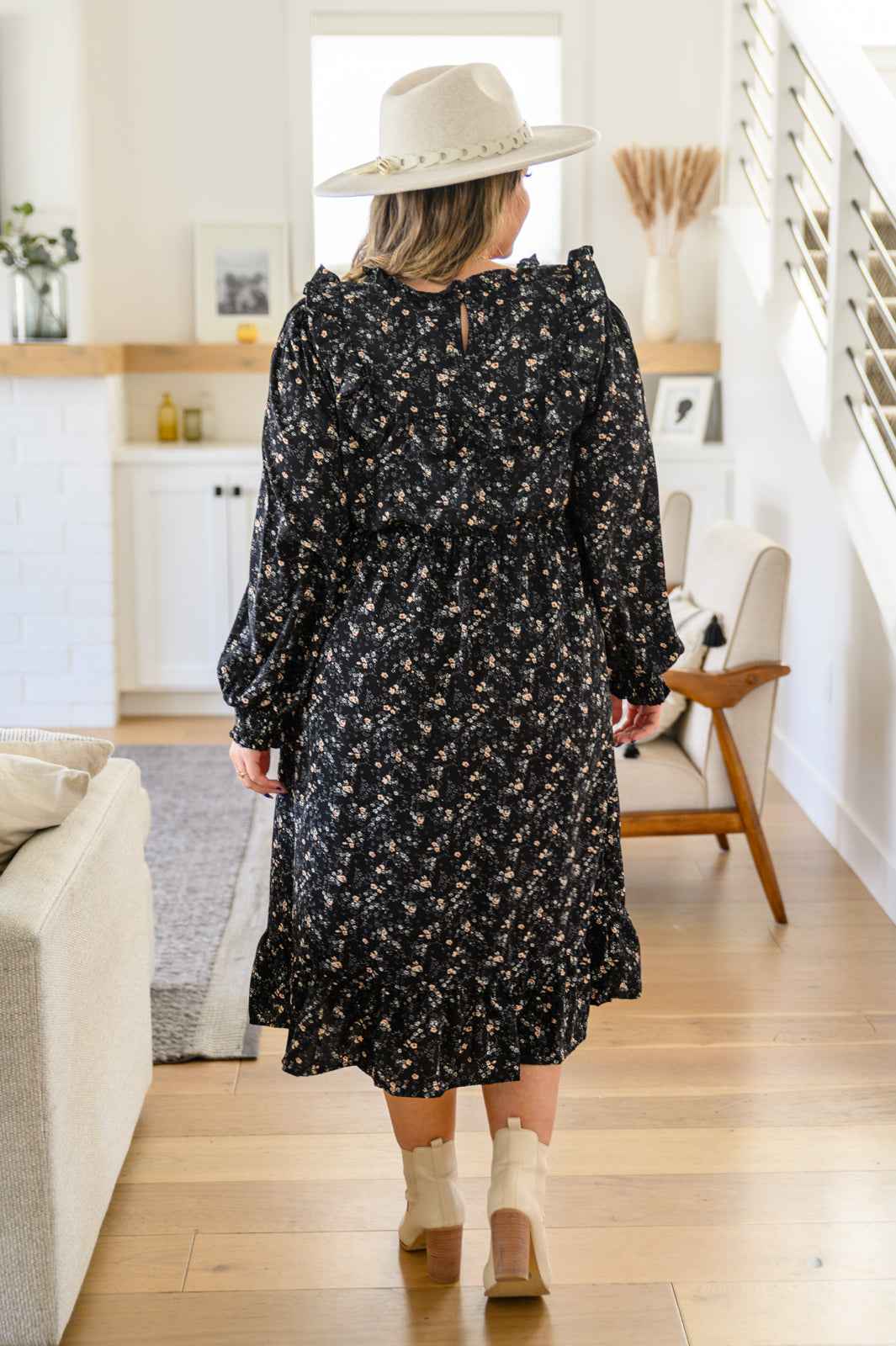 Larissa Long Sleeve Ruffle Hem Dress - Liarian Unlimited Boutique