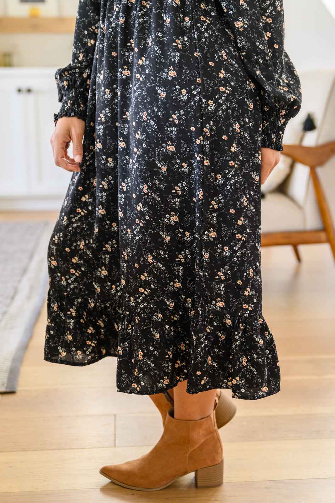 Larissa Long Sleeve Ruffle Hem Dress - Liarian Unlimited Boutique