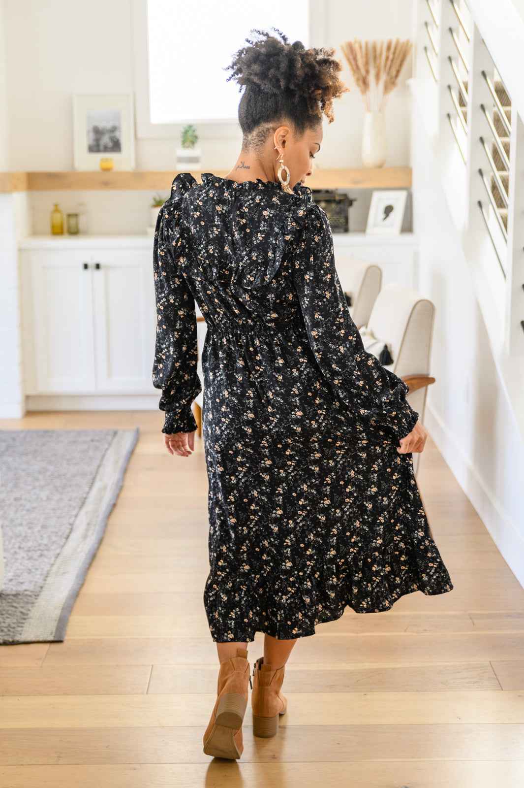 Larissa Long Sleeve Ruffle Hem Dress - Liarian Unlimited Boutique