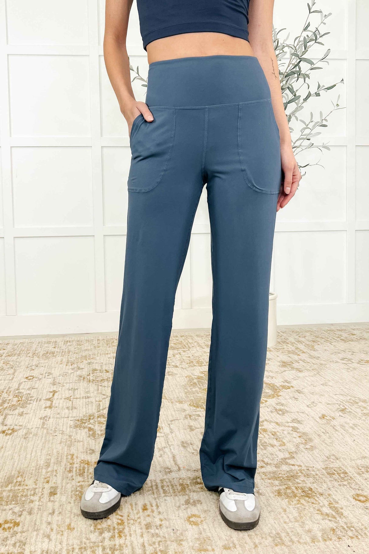 Leg Day Legends Straight Leg Bottoms in Code Blue - Liarian Unlimited Boutique