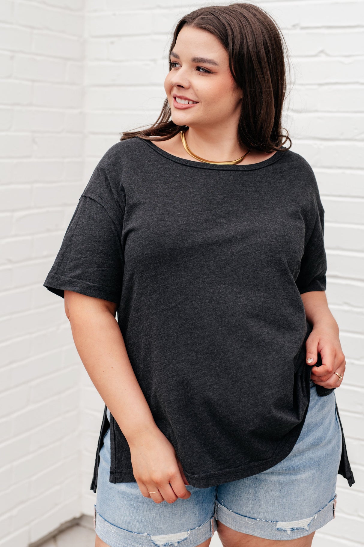 Camiseta relajada Let Me Live en negro