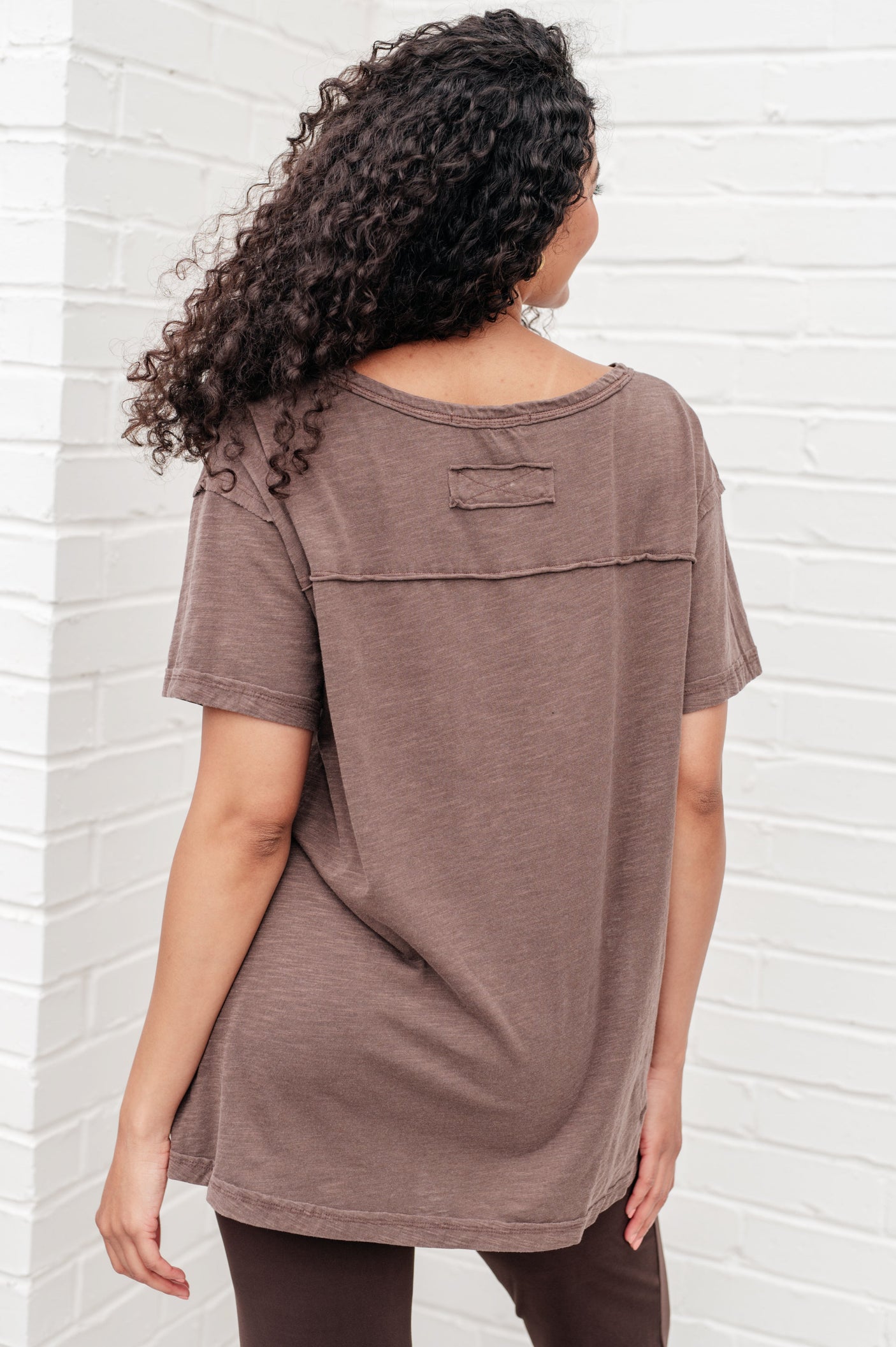 Let Me Live Relaxed Tee in Brown - Liarian Unlimited Boutique