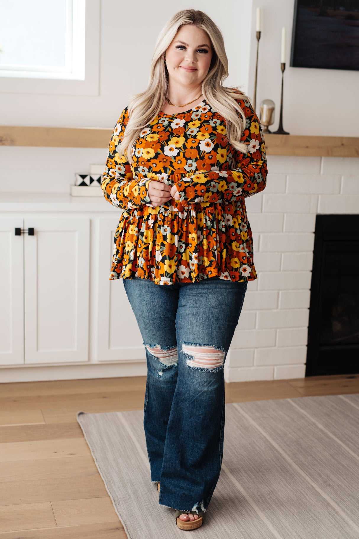 ¡Vamos allá! Top babydoll floral