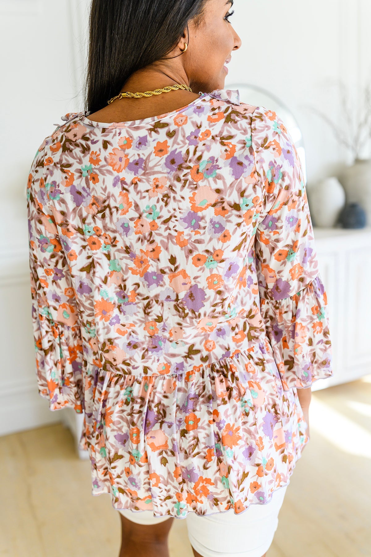 Top babydoll floral estilo boho Let's Go