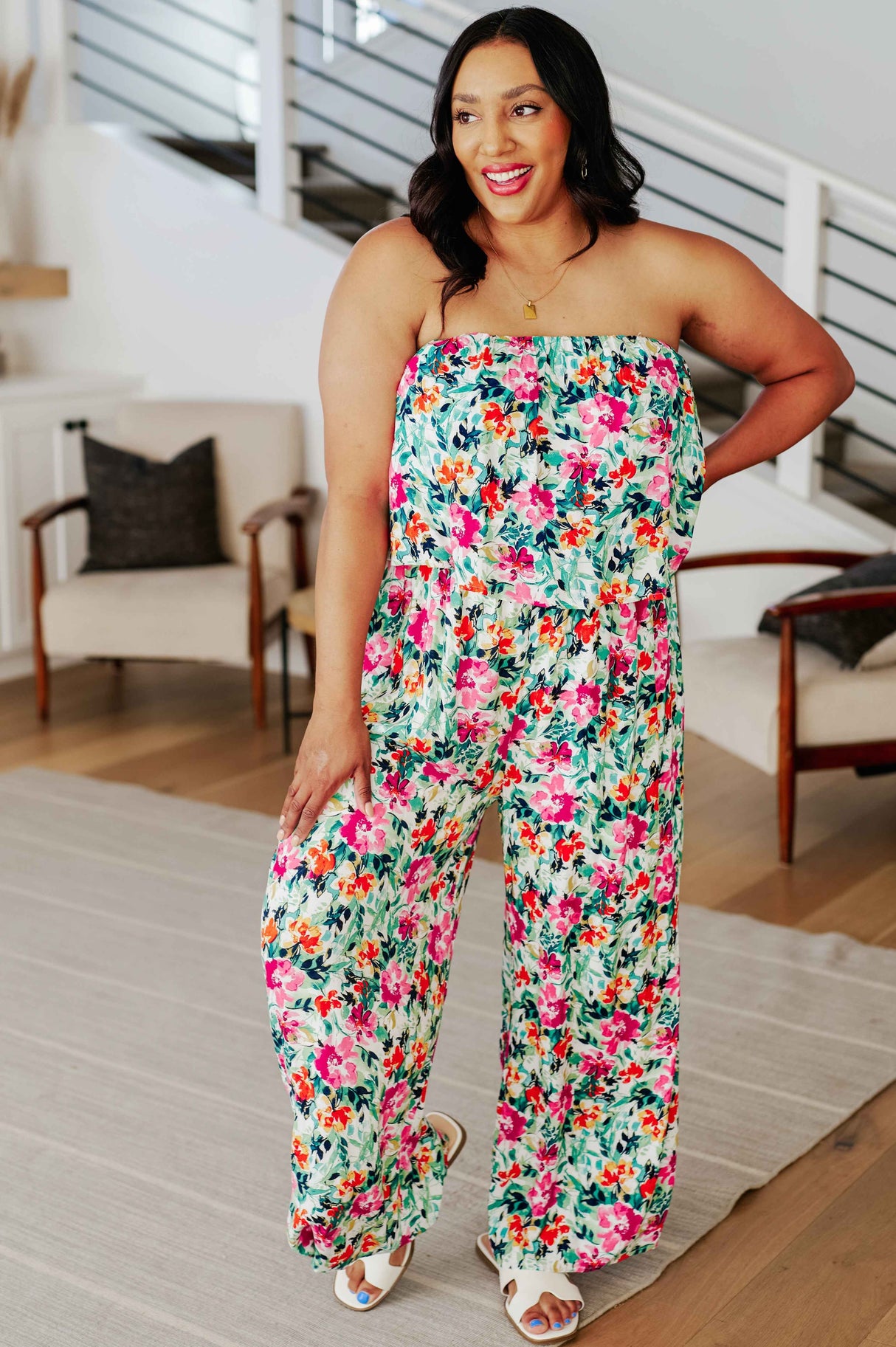 Life of the Party Floral Jumpsuit in Green - Liarian Unlimited Boutique