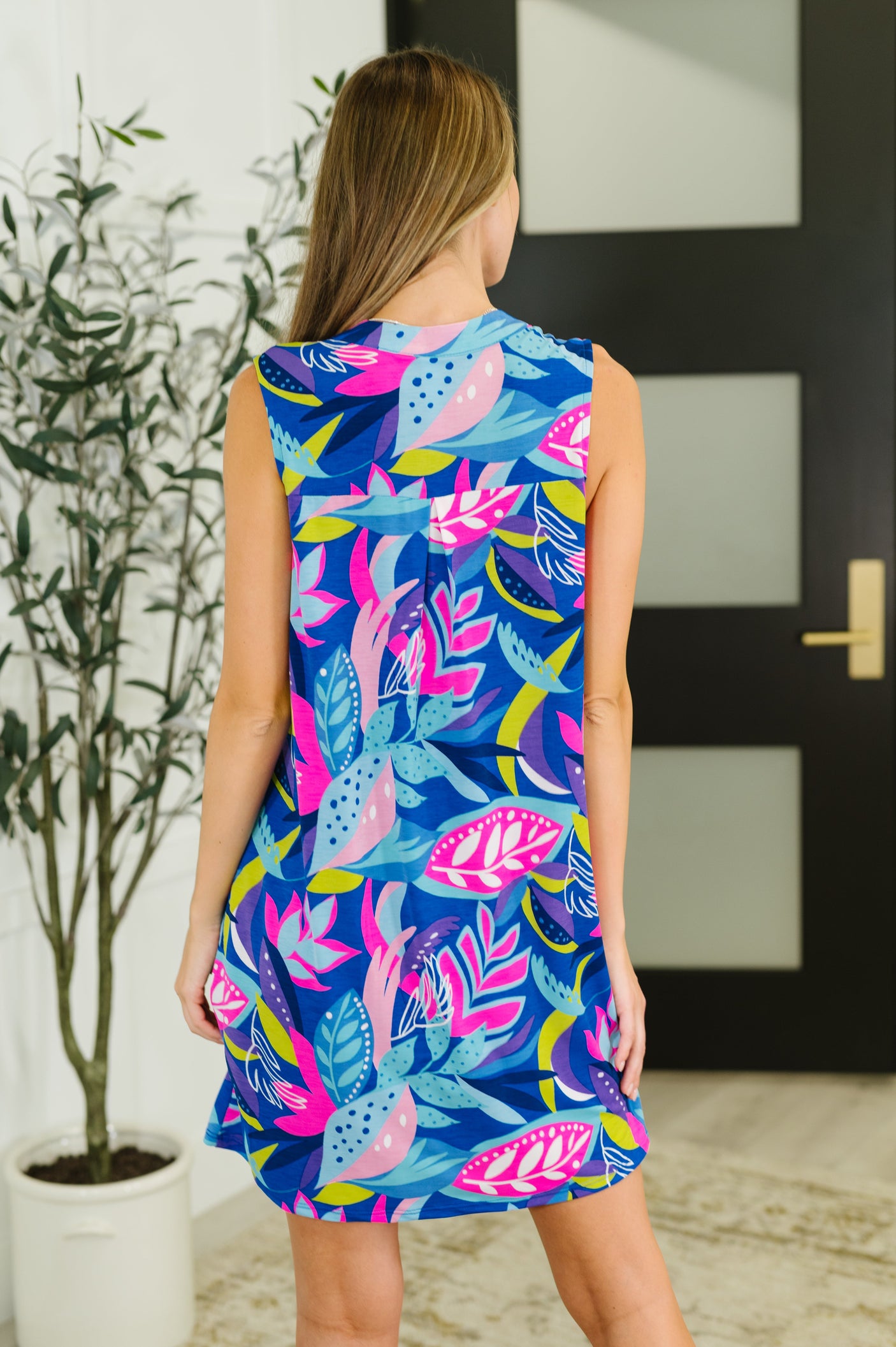 Vestido de tirantes Lizzy con estampado floral real brillante