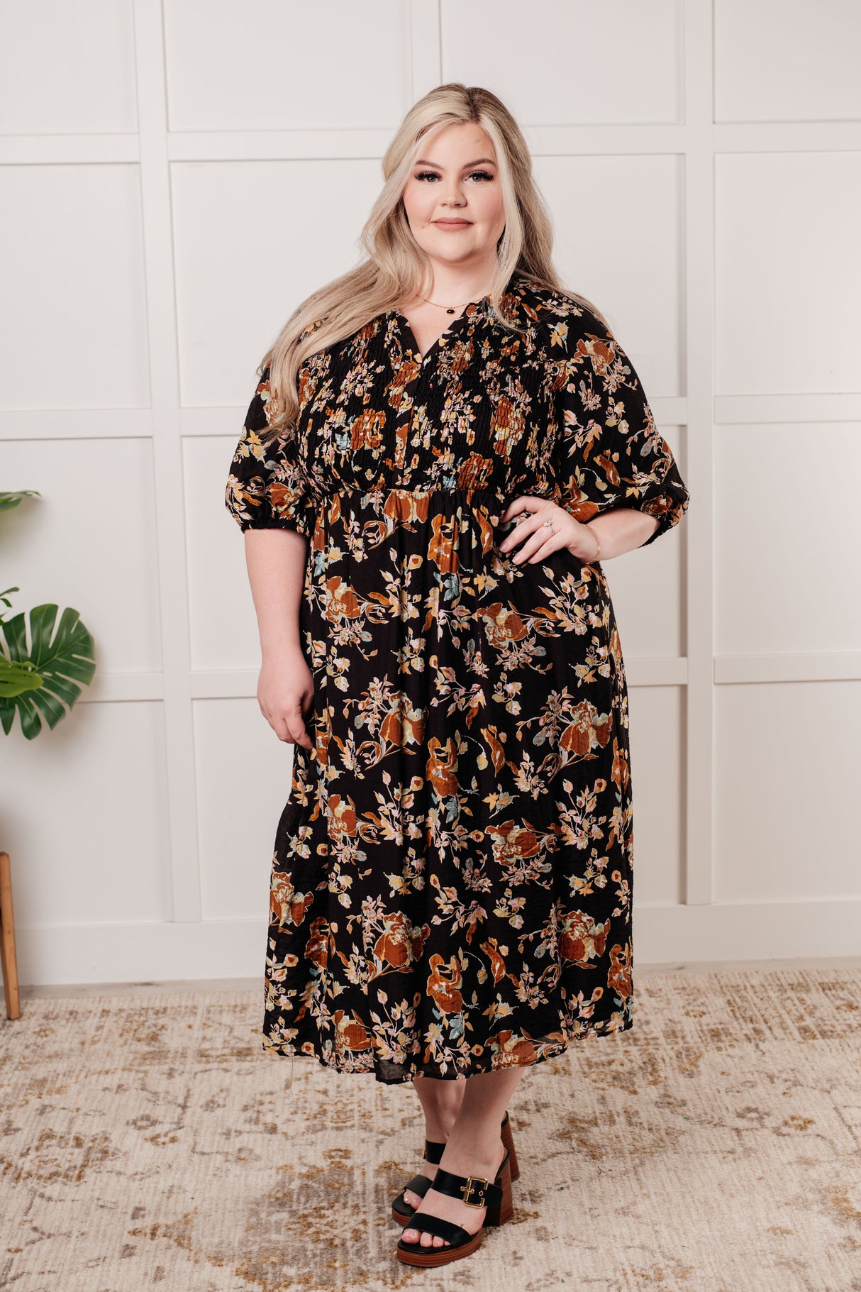 Vestido con botones y corpiño fruncido Look My Way