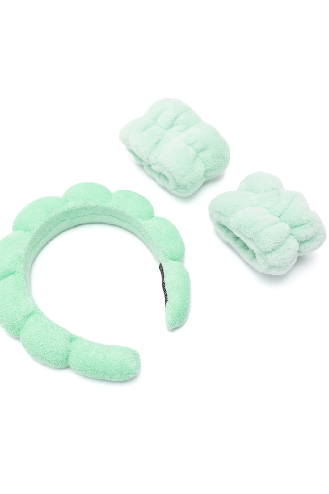 Conjunto de diadema y pulsera Lost in the Moment en verde