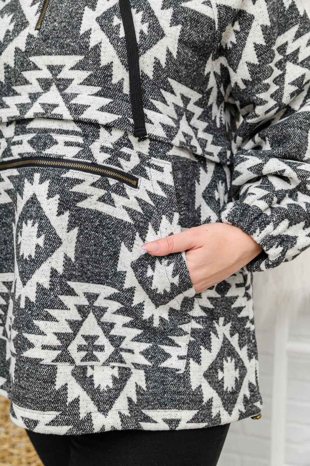 Lounge Day Hoodie in Black & White - Liarian Unlimited Boutique