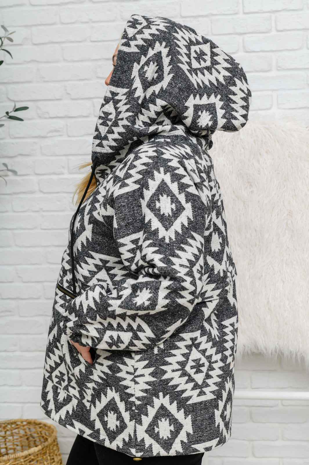 Lounge Day Hoodie in Black & White - Liarian Unlimited Boutique