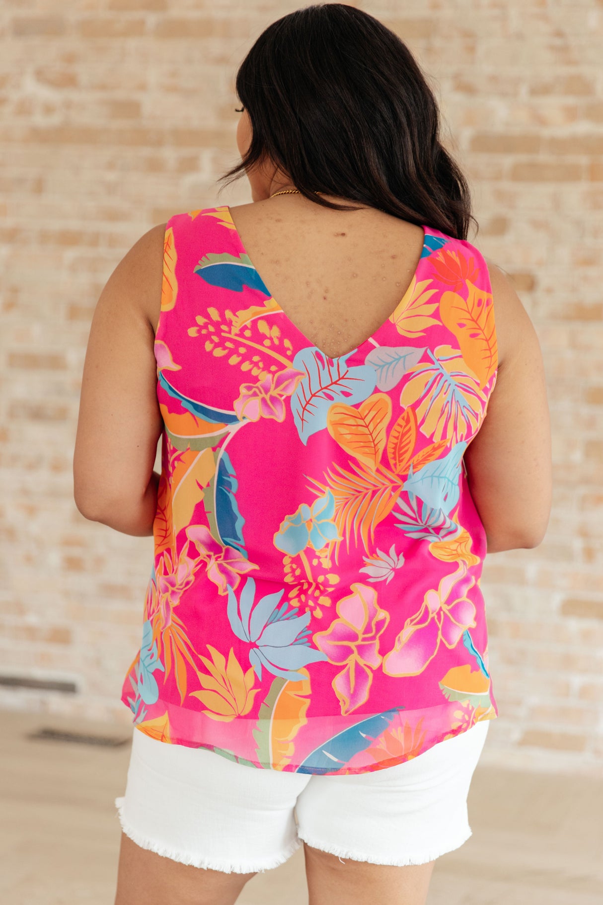 Blusa sin mangas con estampado floral "Ámame como tú"