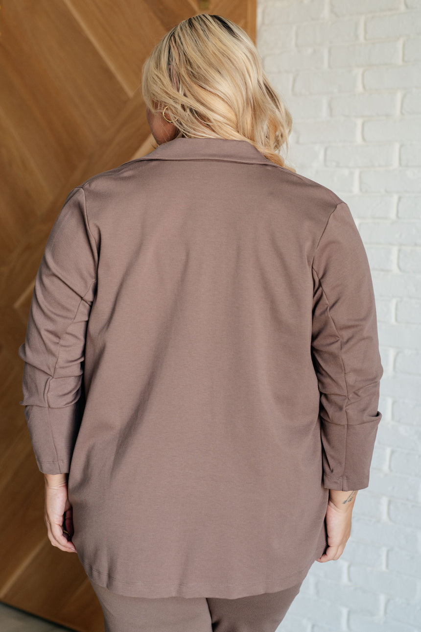 Blazer mágico 3/4 en moca oscuro