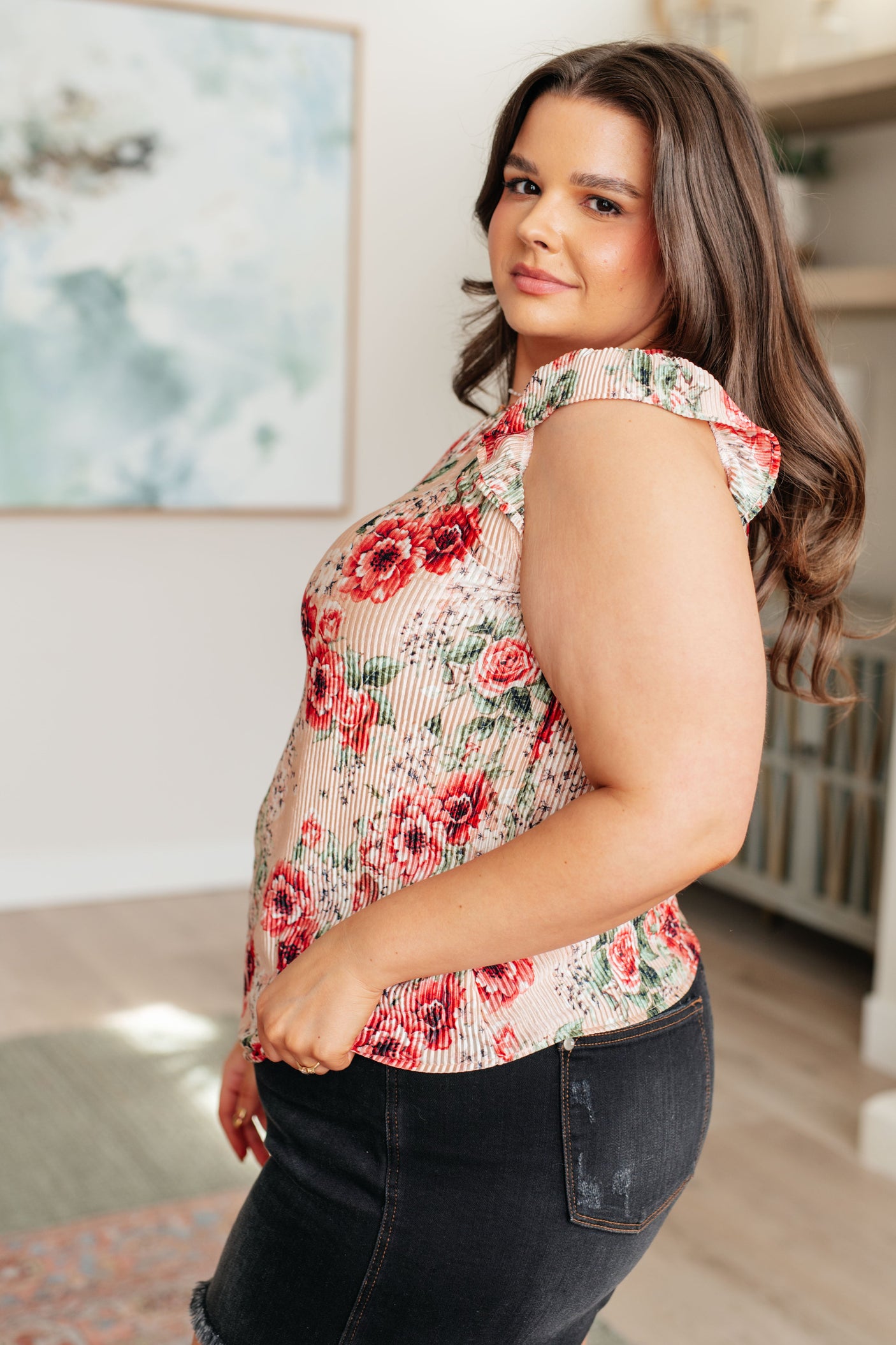 Making Me Blush Floral Top - Liarian Unlimited Boutique