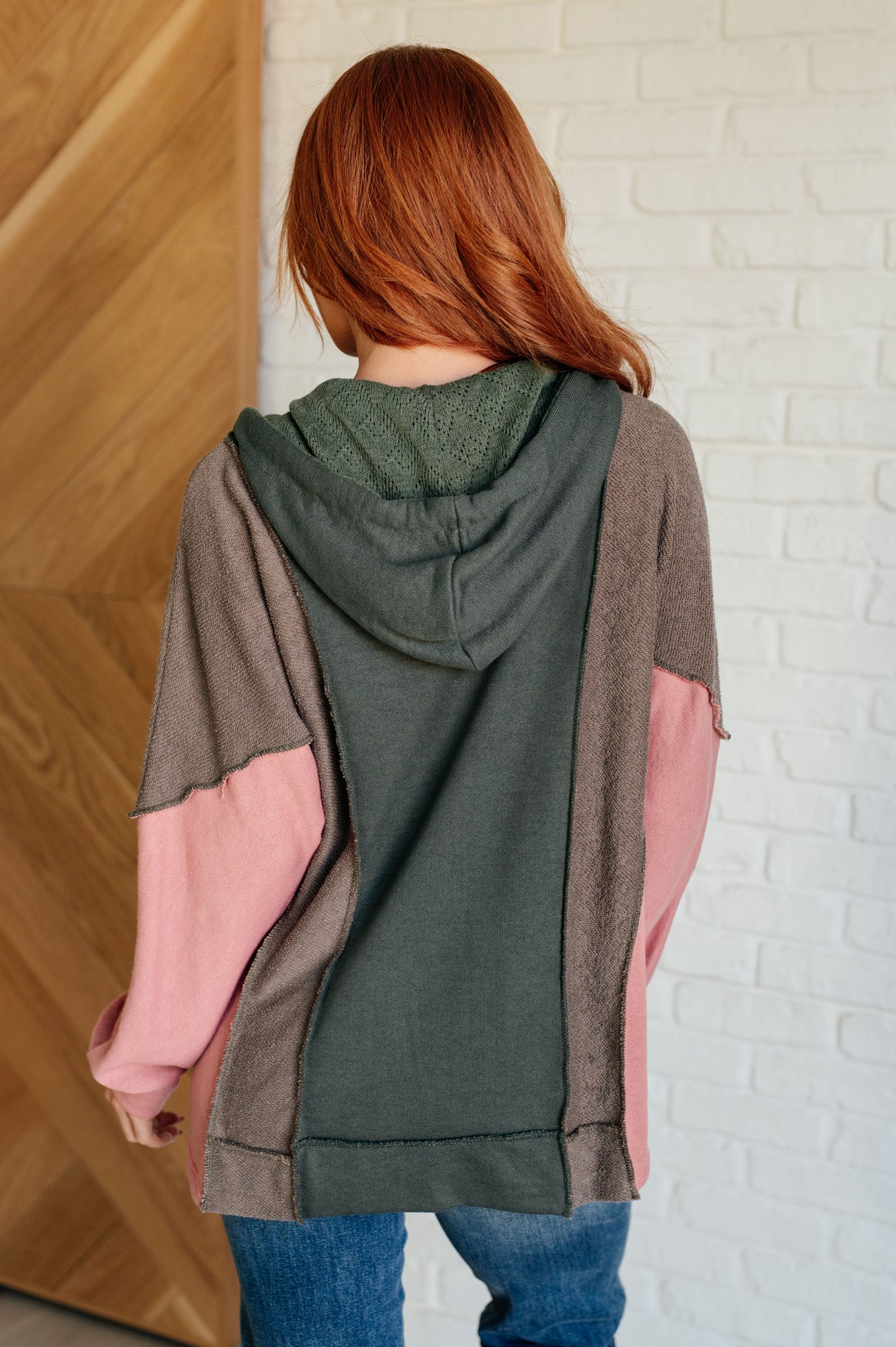 Sudadera con capucha Message Me Back Color Block