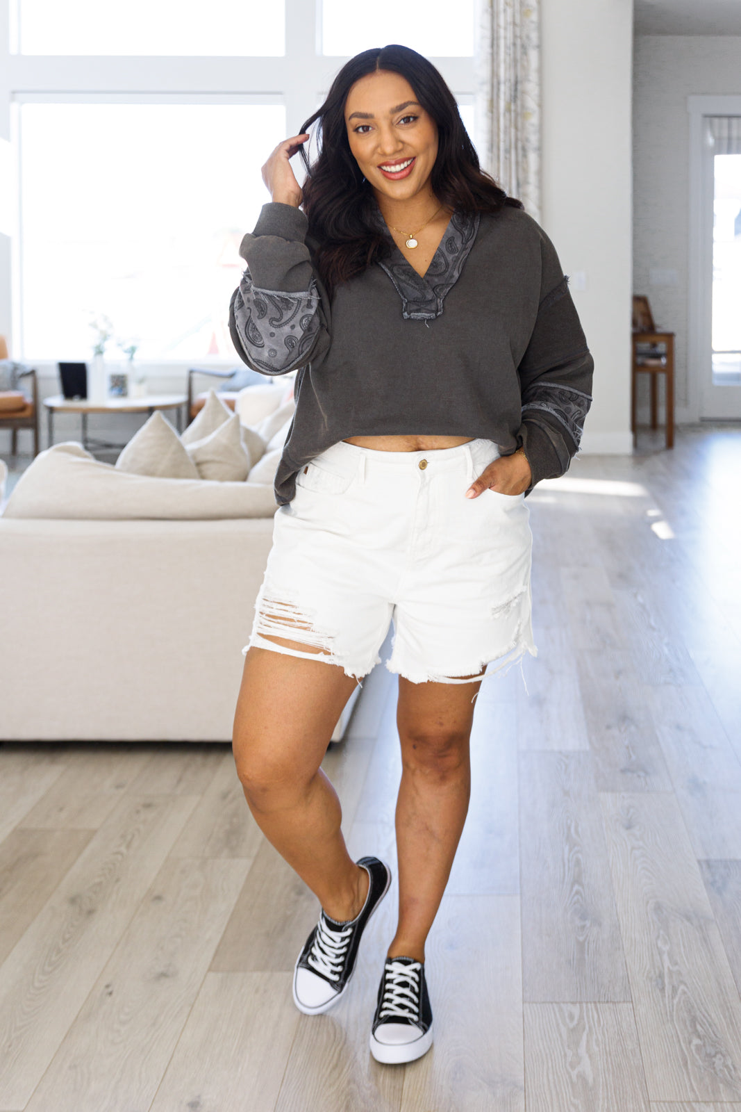 Moonstone Mineral Wash Pullover - Liarian Unlimited Boutique