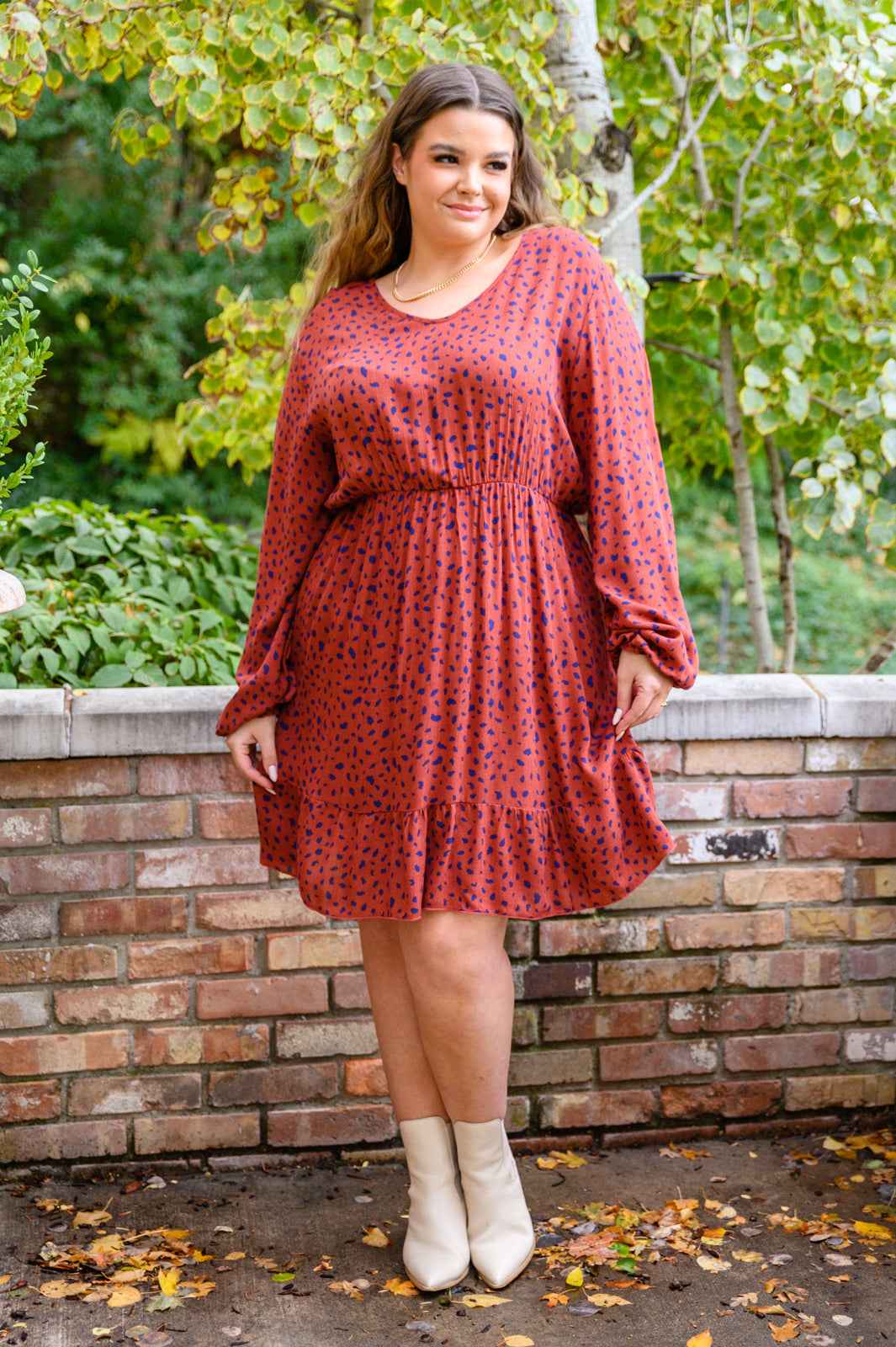 Most Genuine Spotted Dress In Rust - Liarian Unlimited Boutique