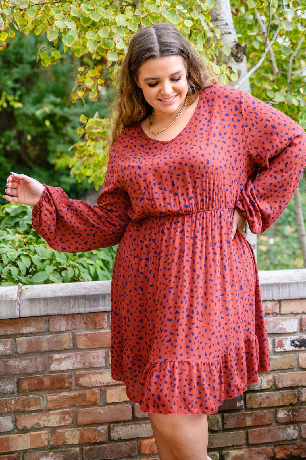 Most Genuine Spotted Dress In Rust - Liarian Unlimited Boutique