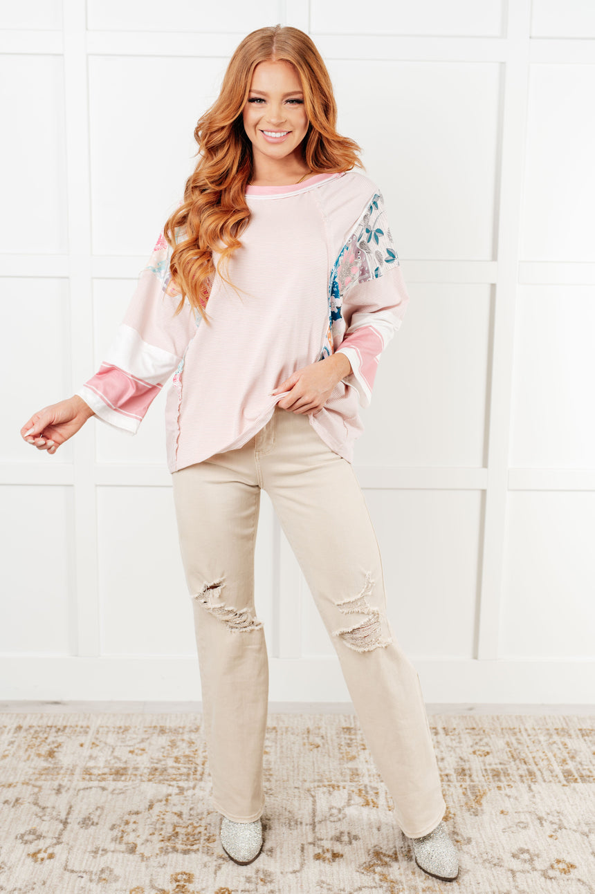 New Chapter Floral Color Block Patchwork Top - Liarian Unlimited Boutique