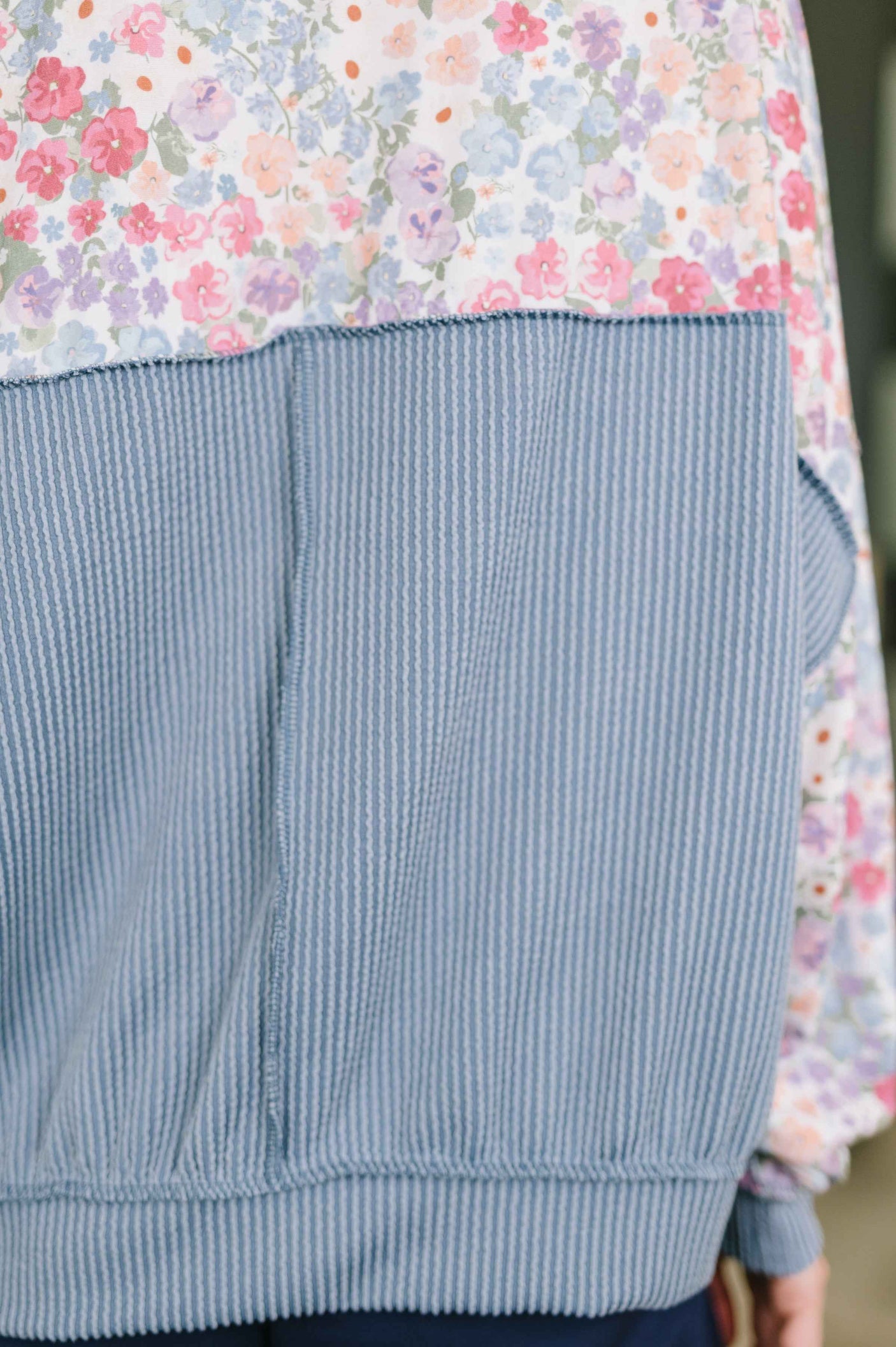 New Opportunities Drop Shoulder Floral Pullover
