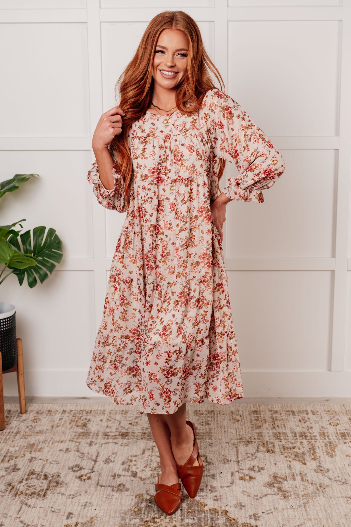Vestido floral con mangas globo Next to You