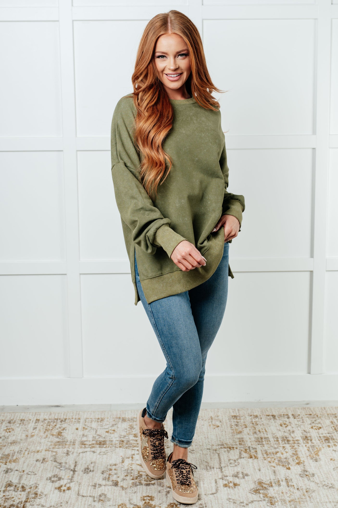 Sudadera extragrande No Plain Jane en verde