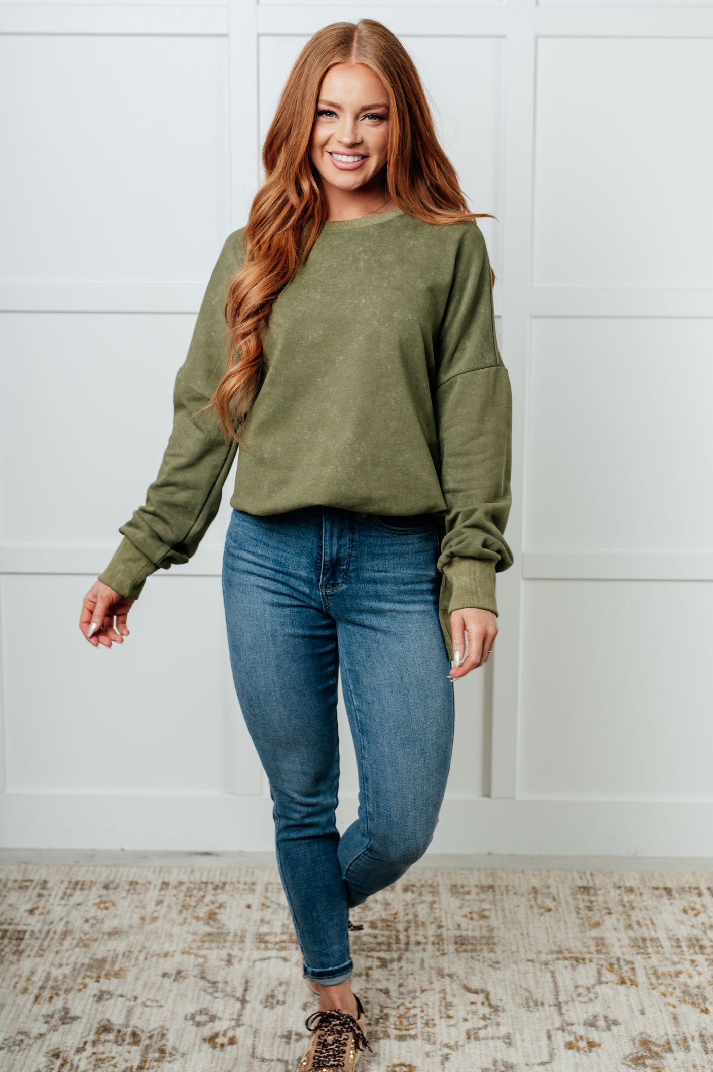 Sudadera extragrande No Plain Jane en verde