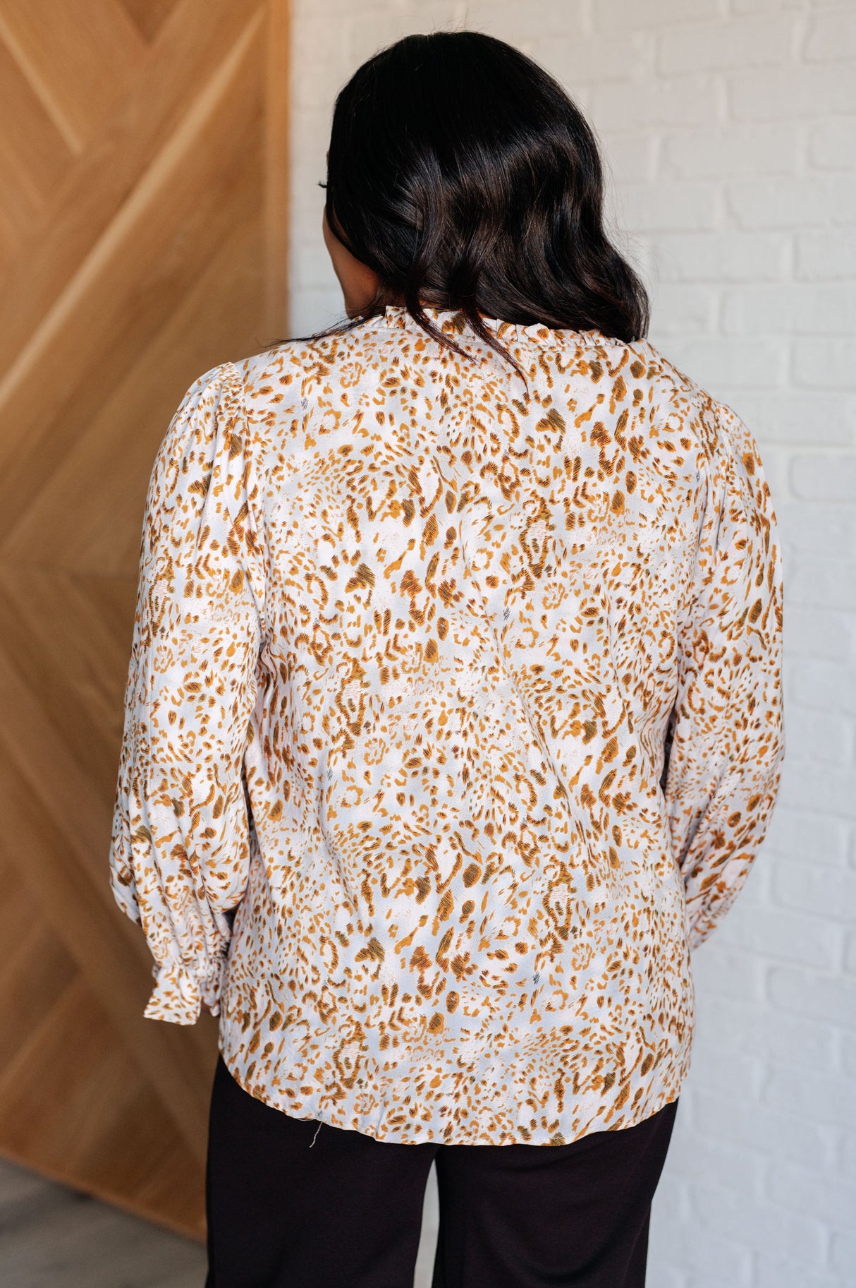 Blusa con detalle de lazo y abertura en la cerradura Office Safari