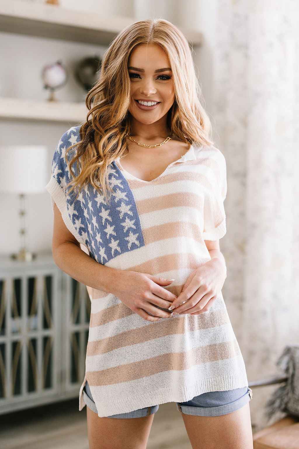Old Glory Sleeveless Sweater - Liarian Unlimited Boutique