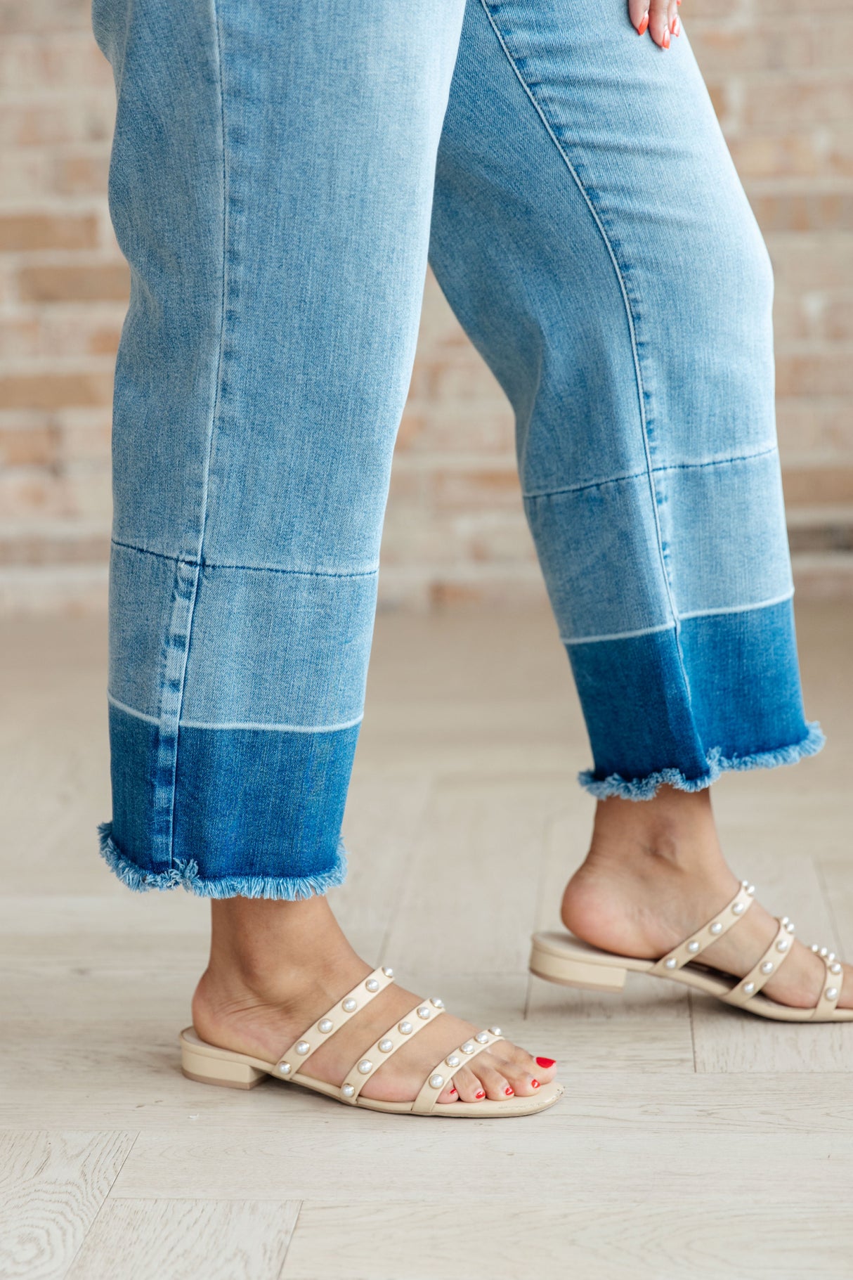 Olivia High Rise Wide Leg Crop Jeans in Medium Wash - Liarian Unlimited Boutique