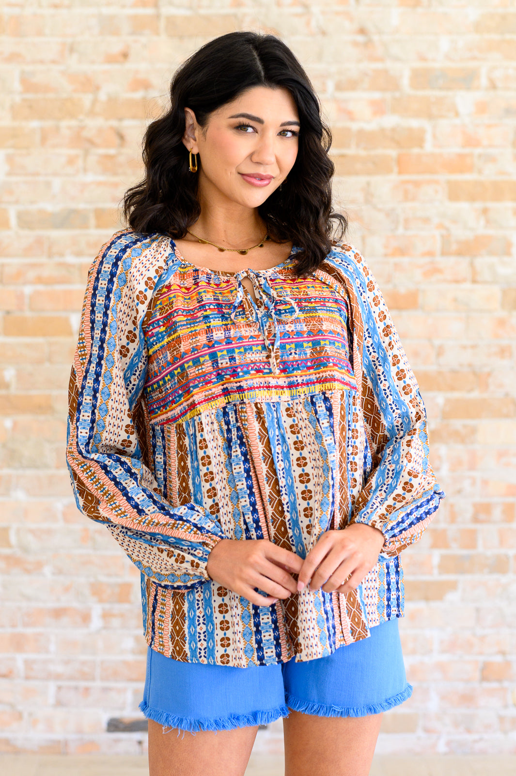 Túnica bohemia Open Sky en azul marino malva