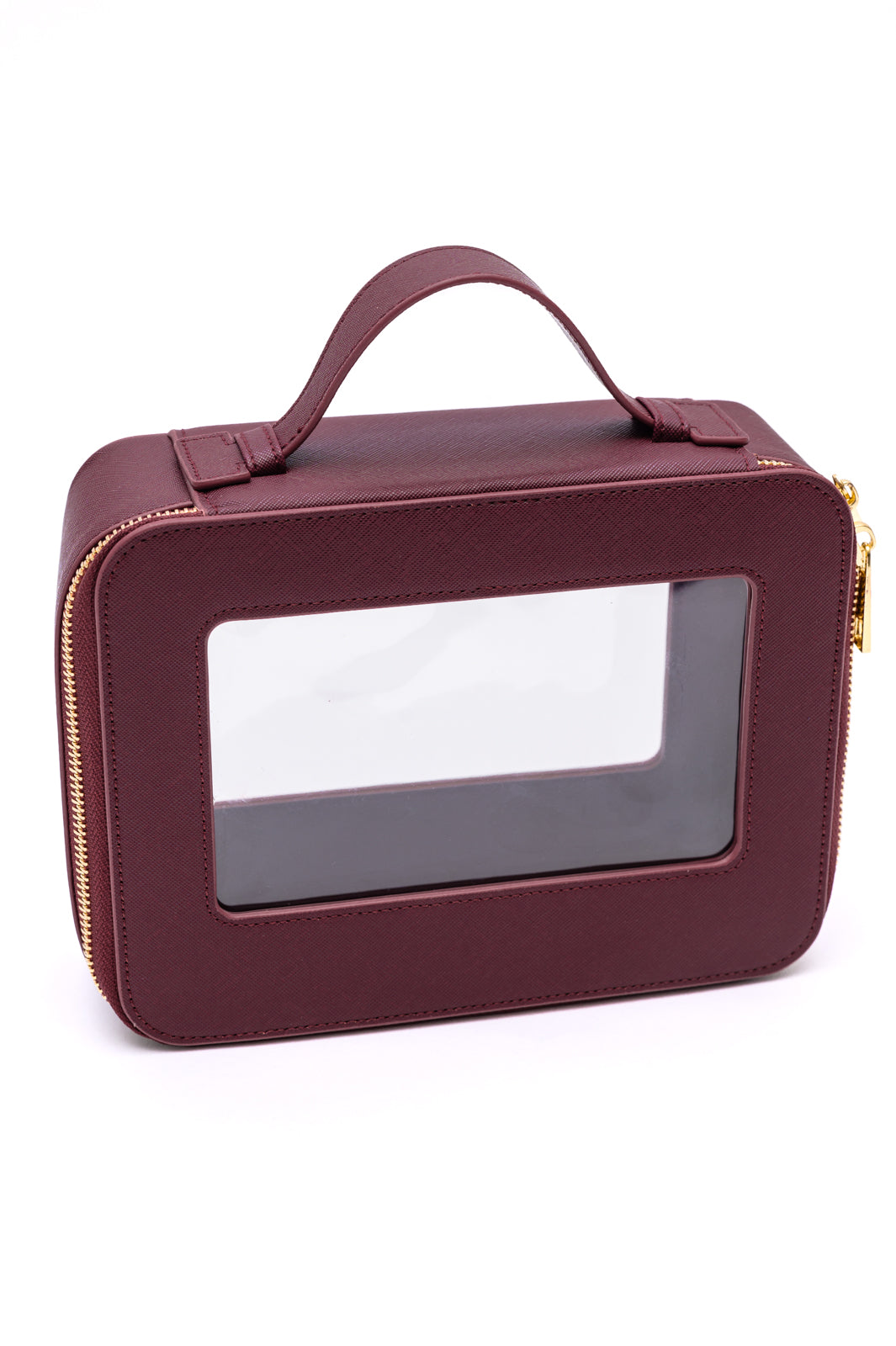 PU Leather Travel Cosmetic Case in Wine - Liarian Unlimited Boutique