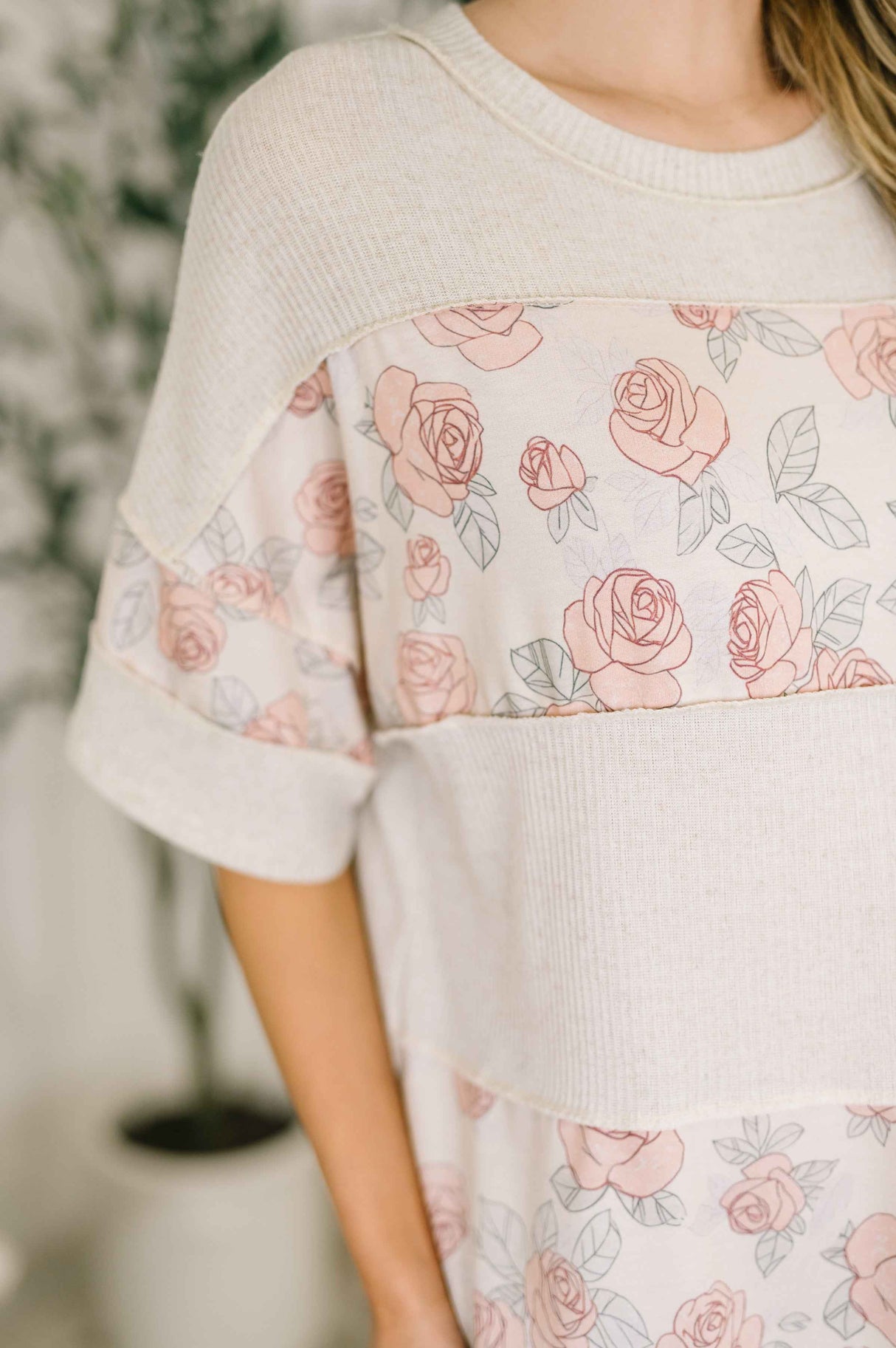 Painting the Roses Color Block Relaxed Top
