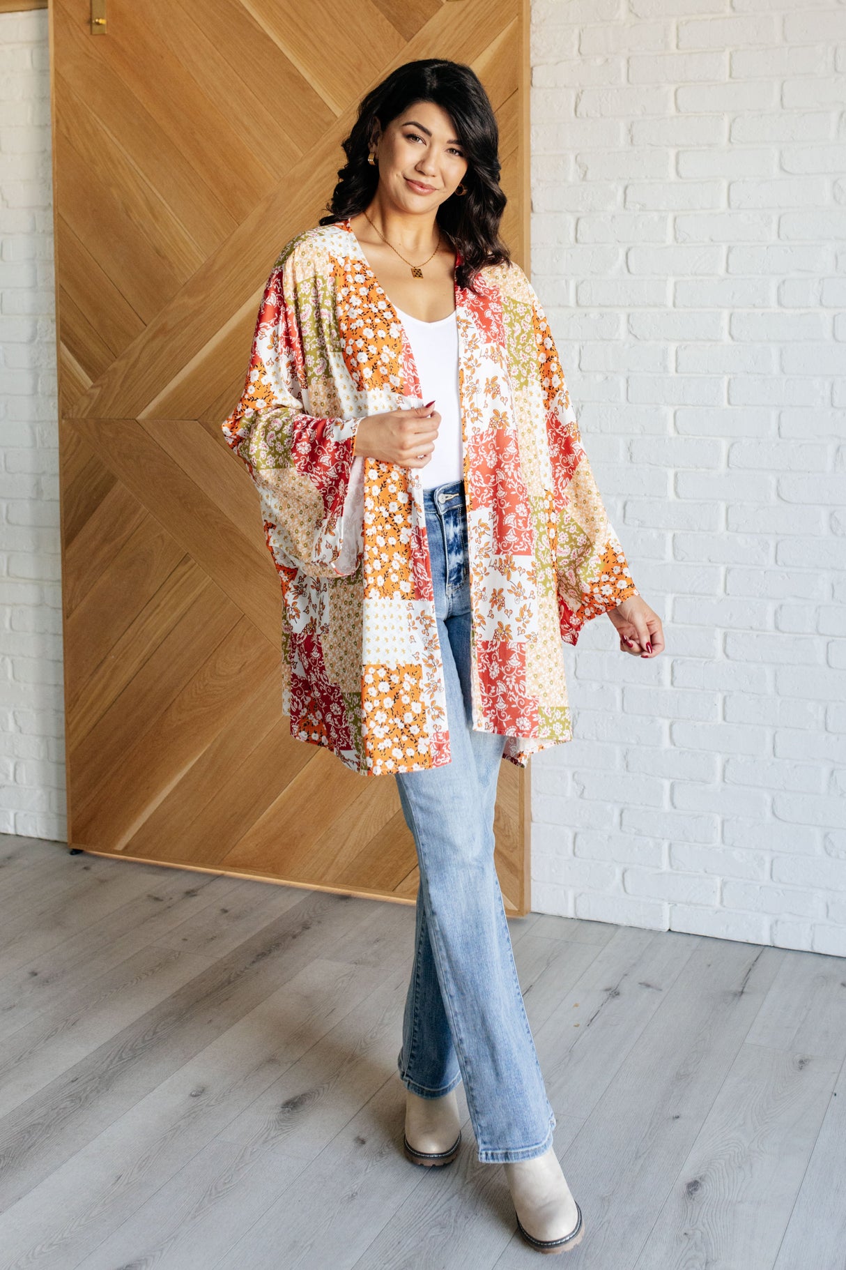 Patchwork of Feelings Mixed Floral Kimono - Liarian Unlimited Boutique