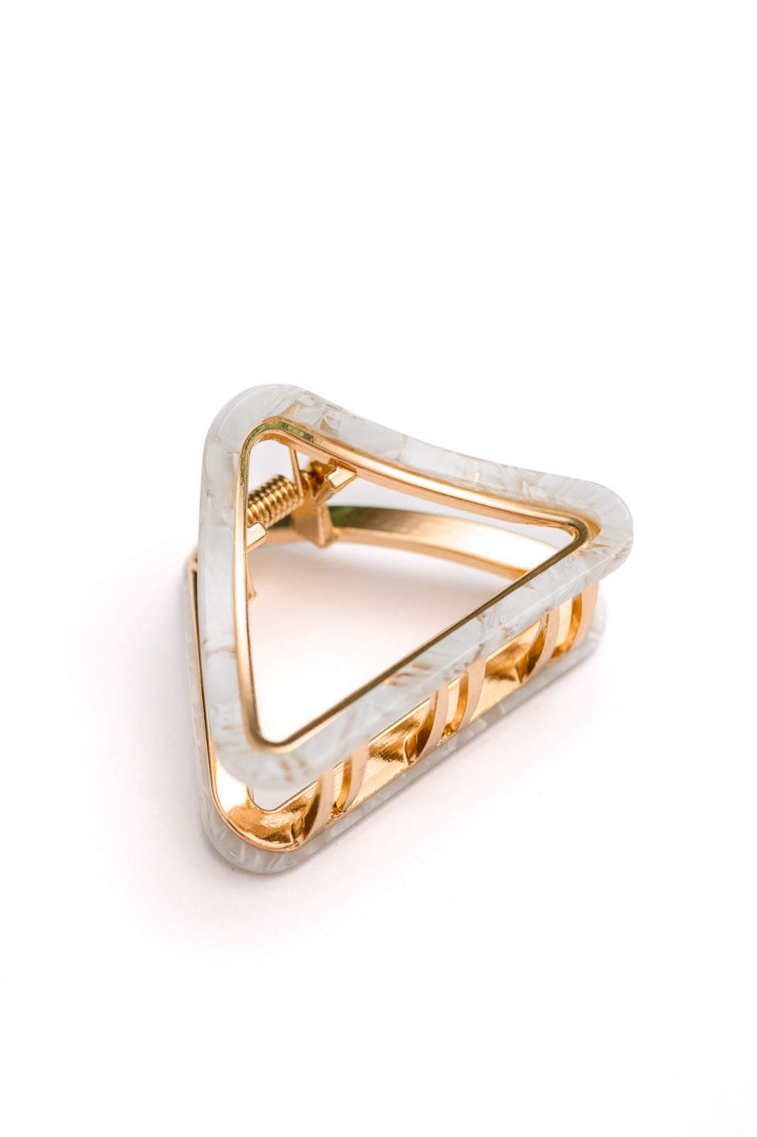 Juego de 3 clips de perla y mármol