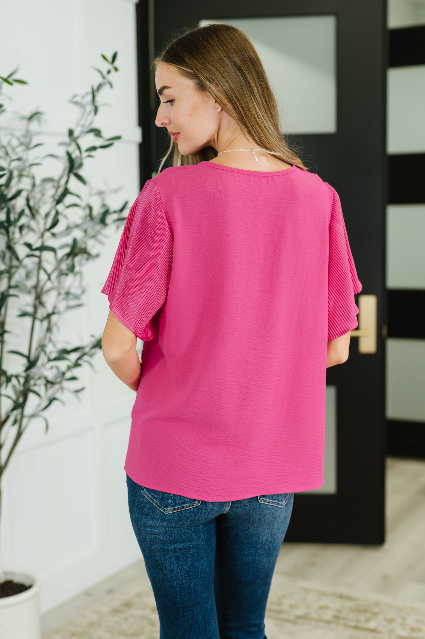Pink and Perfect Ruffle Sleeve Top - Liarian Unlimited Boutique