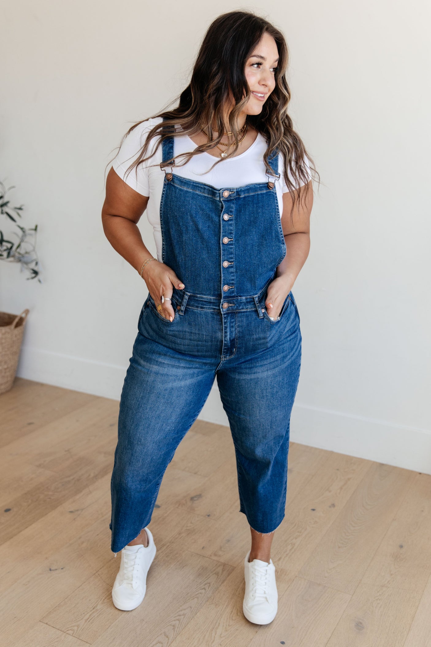 Priscilla High Rise Crop Wide Leg Denim Overalls - Liarian Unlimited Boutique
