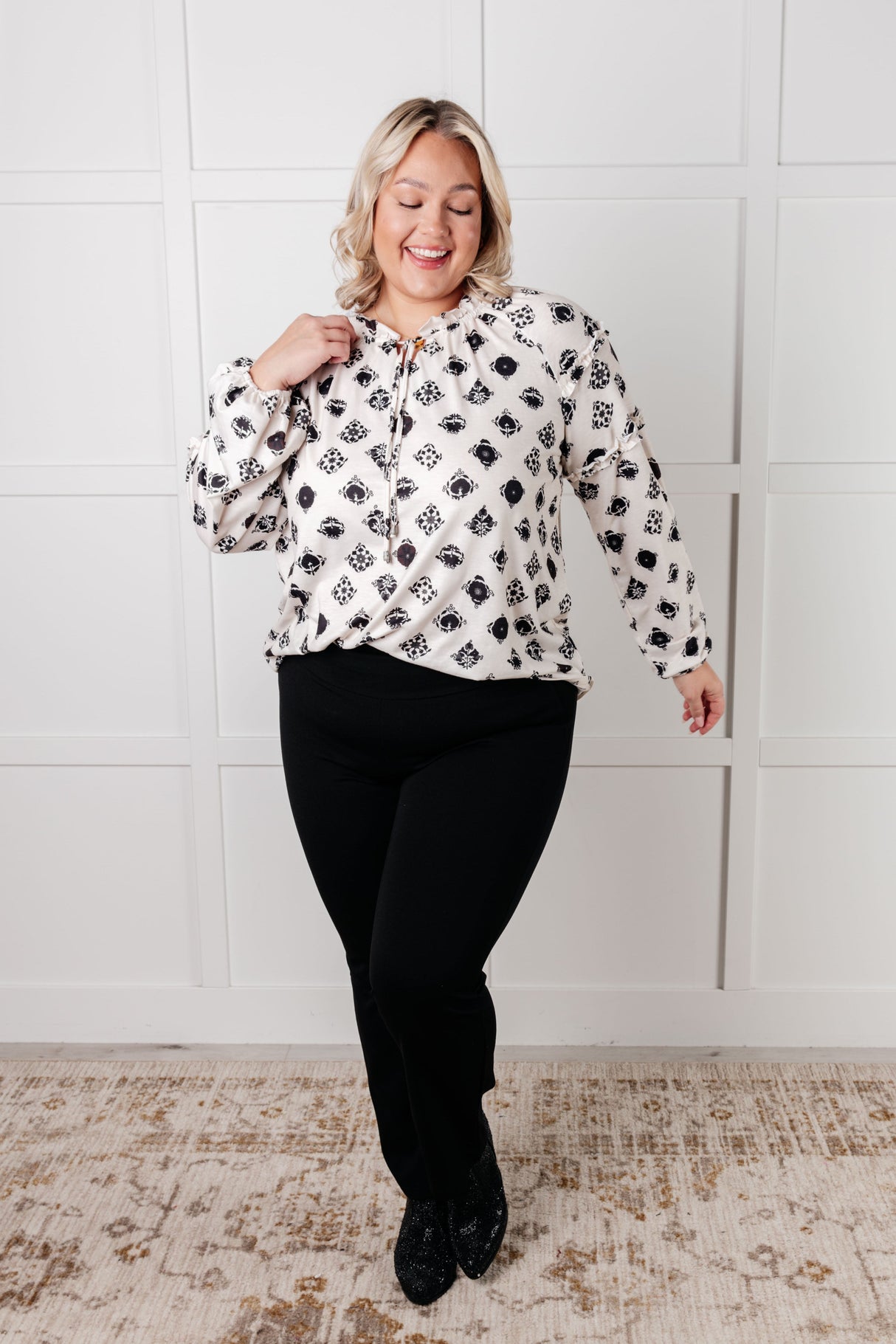 Blusa de mosaico floral de seguimiento rápido