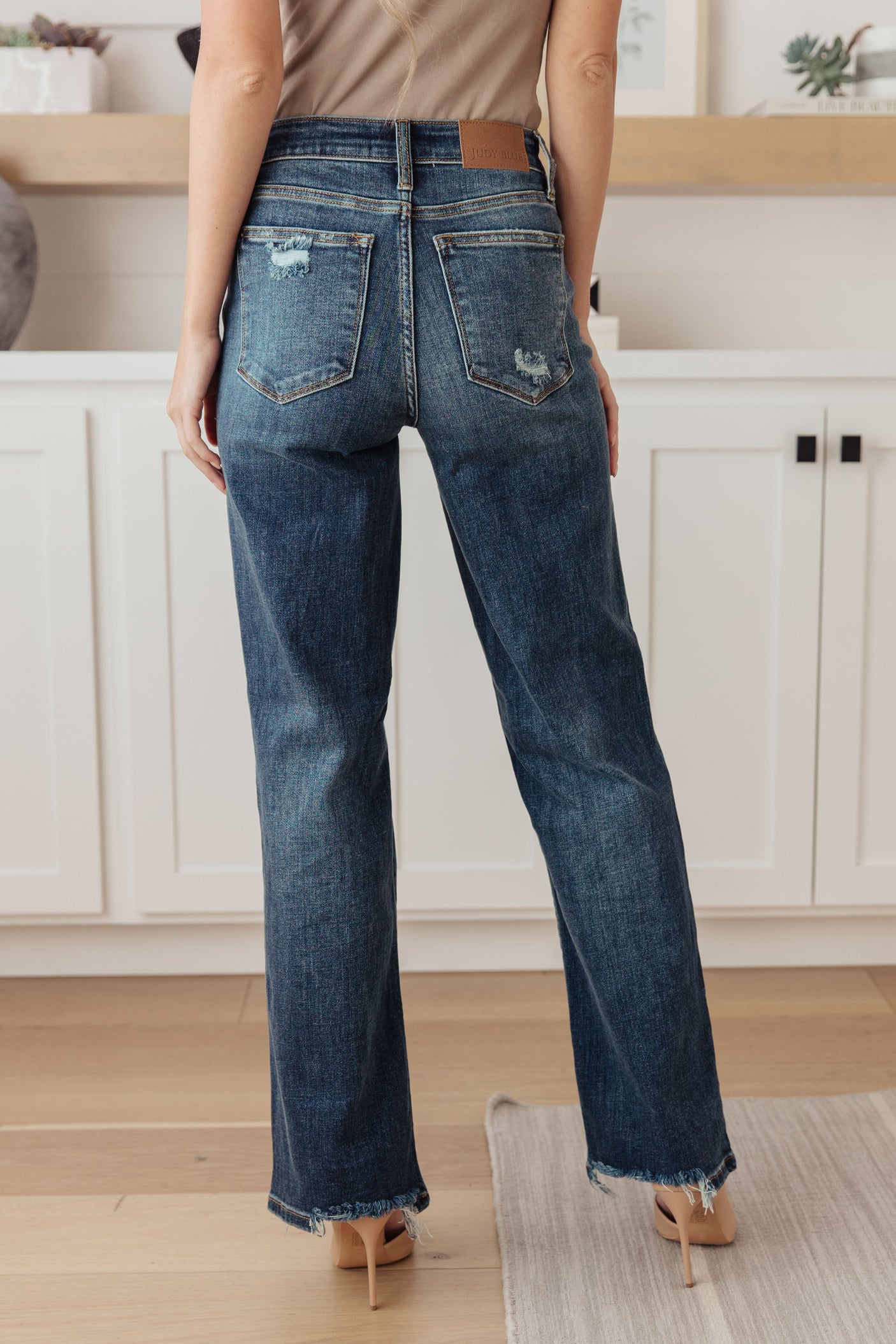 Rose High Rise 90's Straight Jeans in Dark Wash - Liarian Unlimited Boutique