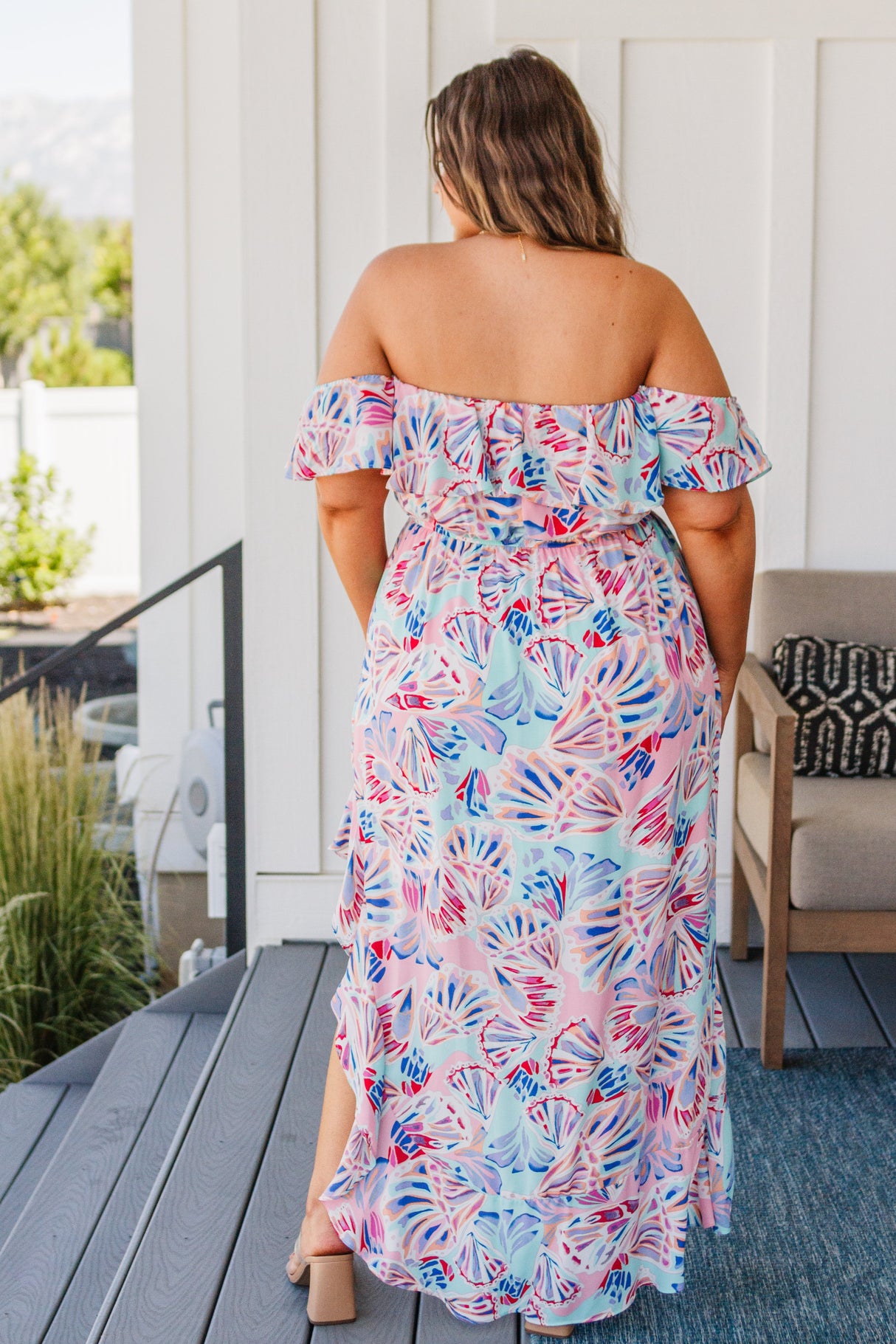 Vestido largo de conchas marinas de la marca Ella vende