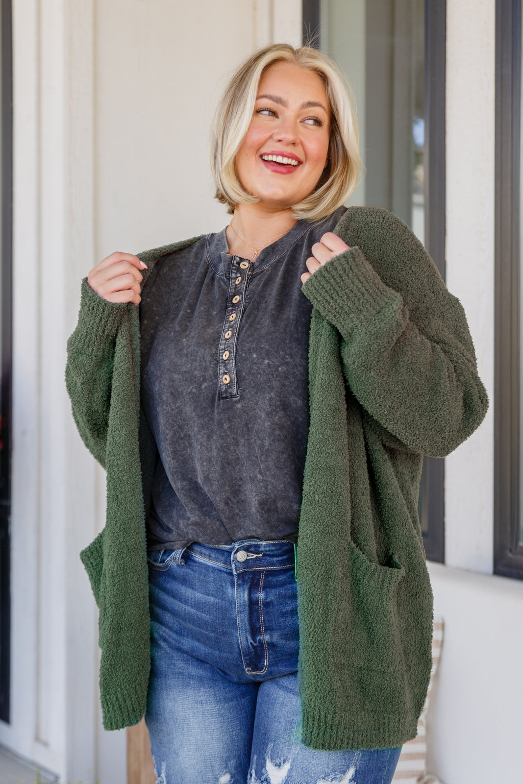 She's Alright Mineral Wash Sleeveless Henley - Liarian Unlimited Boutique
