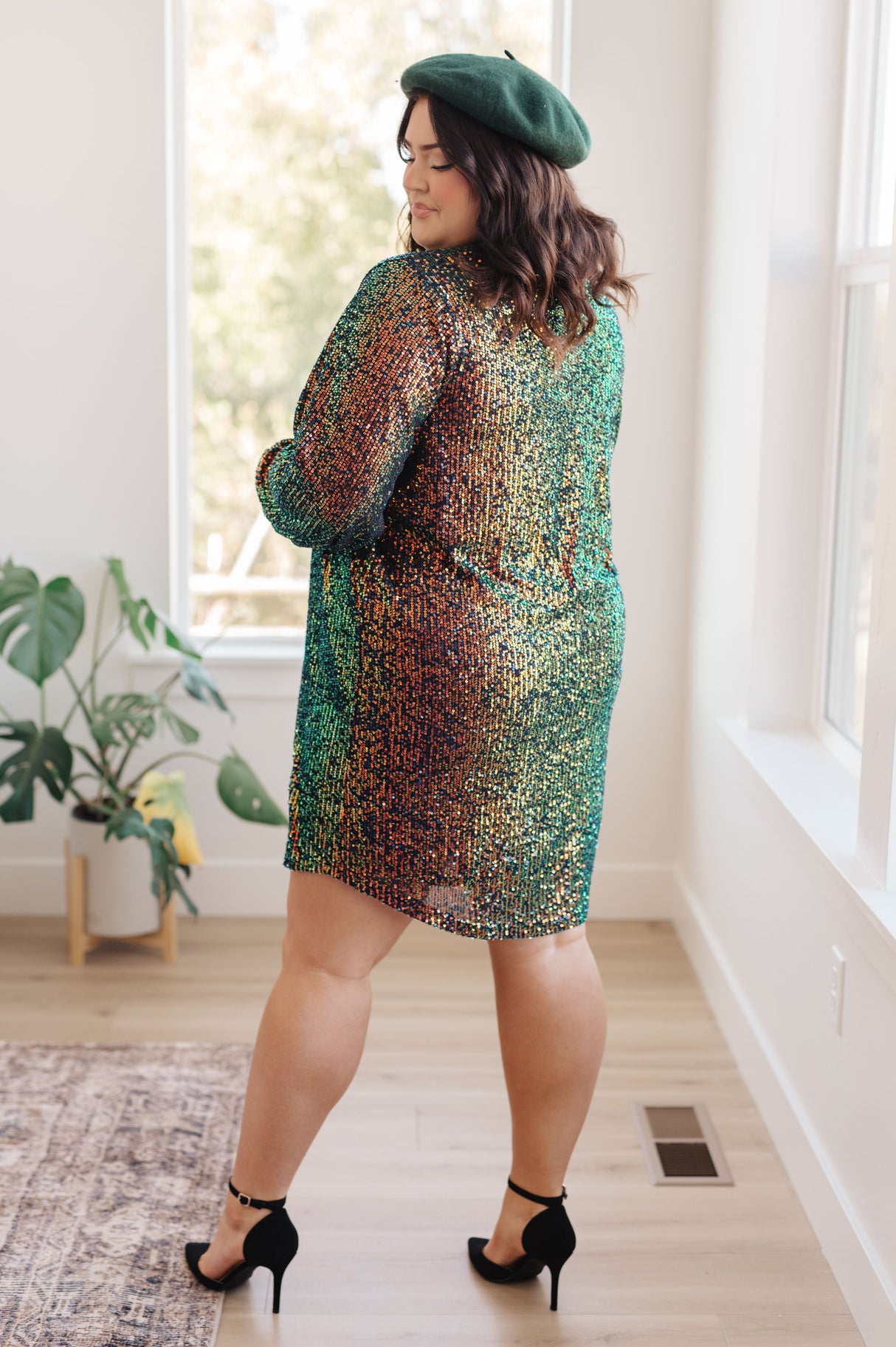Vestido camisero con lentejuelas Shimmering Splendor