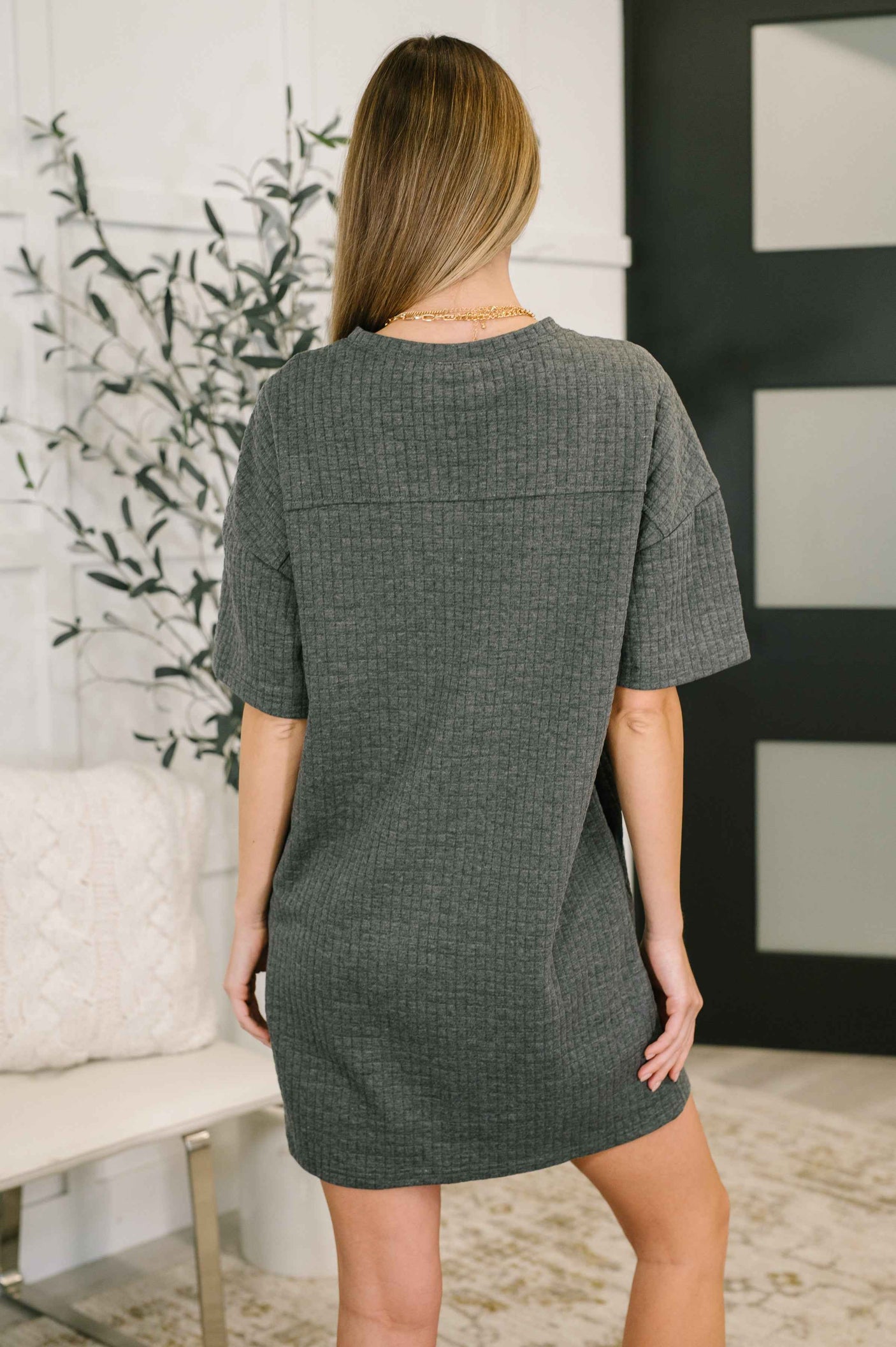 So Thoughtful That Way Textured T-Shirt Dress