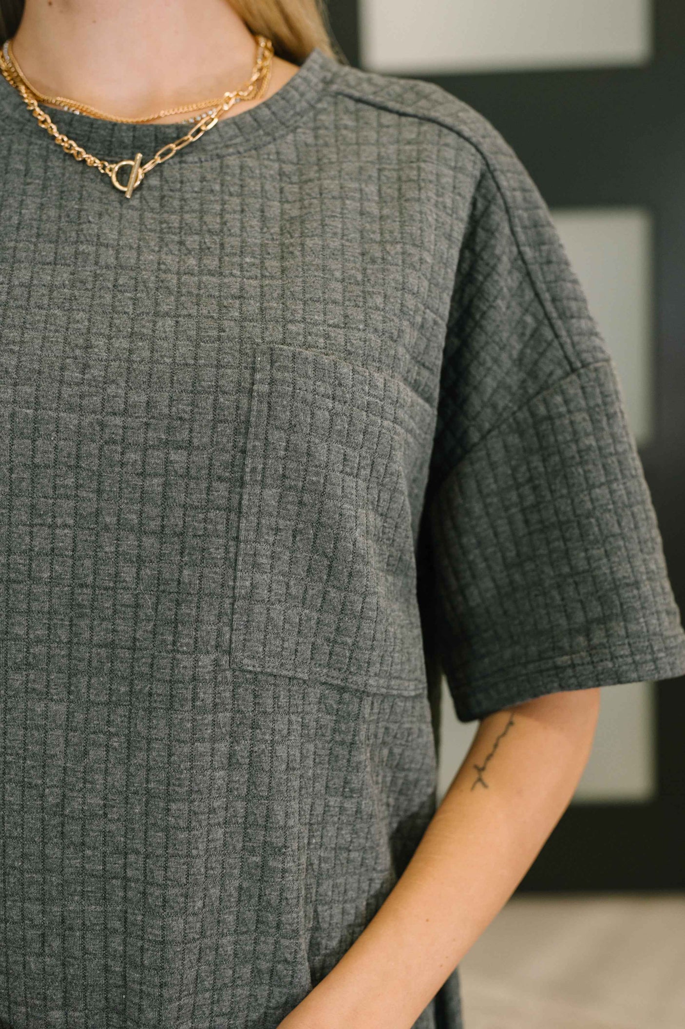 So Thoughtful That Way Textured T-Shirt Dress