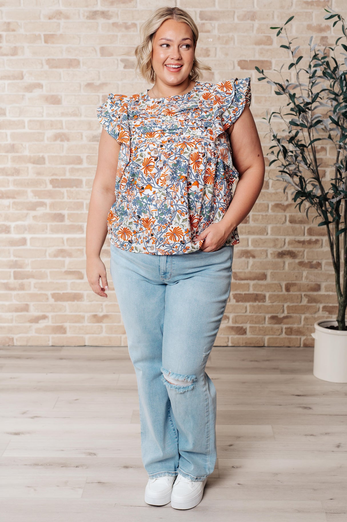 Blusa con mangas onduladas Something Peaceful