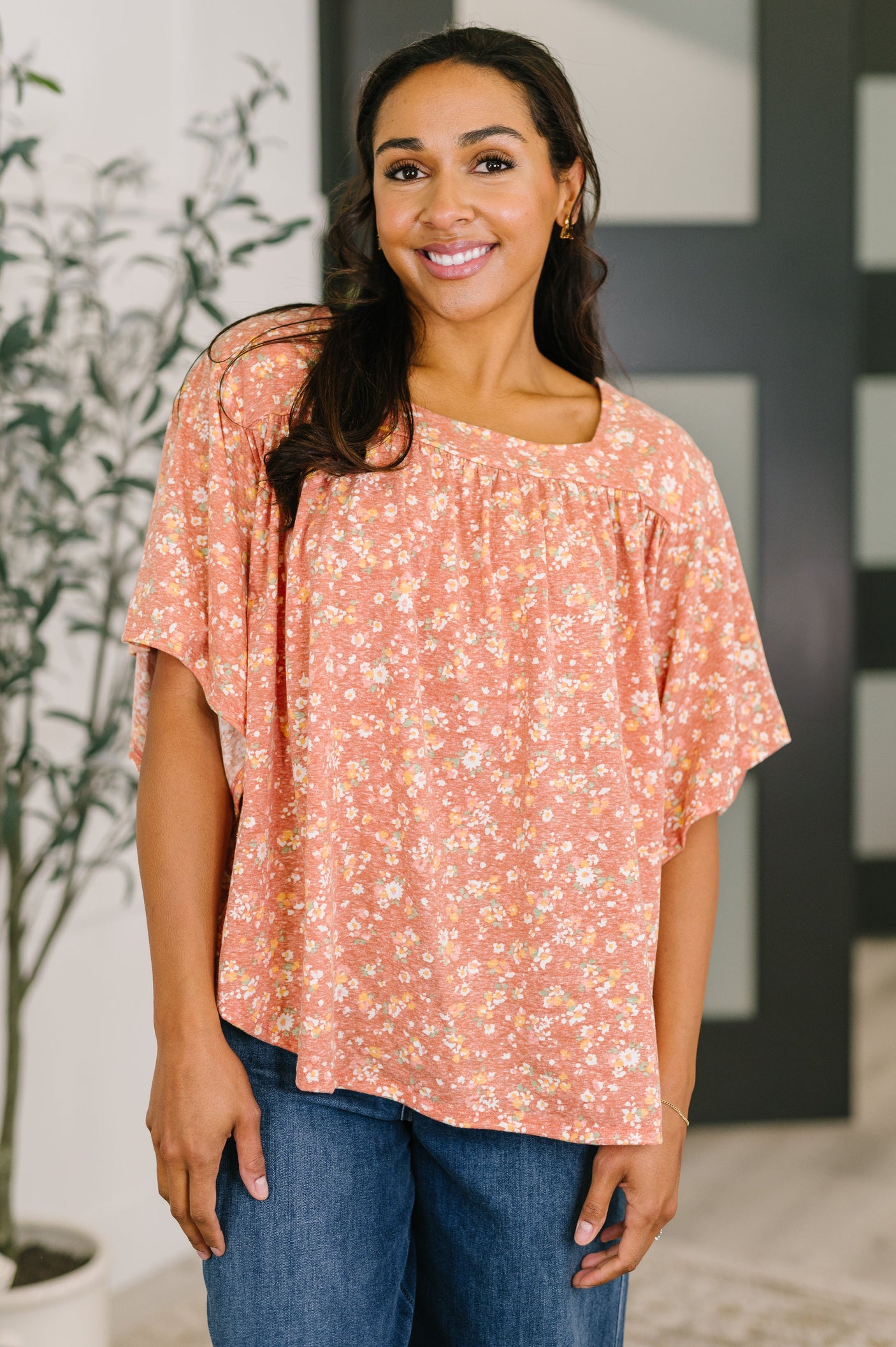 Spring Breeze Square Beck Top in Dusty Rose
