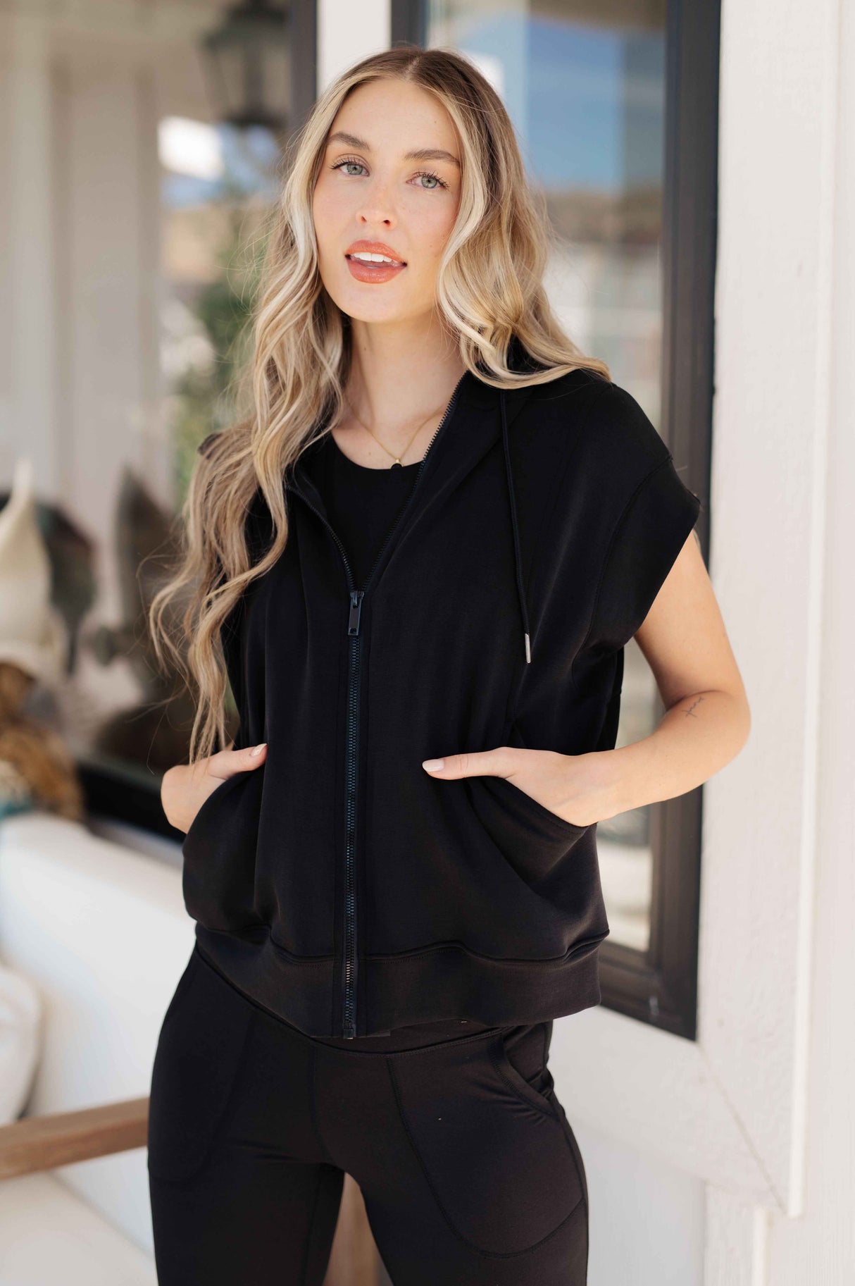 Still Moving Sleeveless Hoodie - Liarian Unlimited Boutique